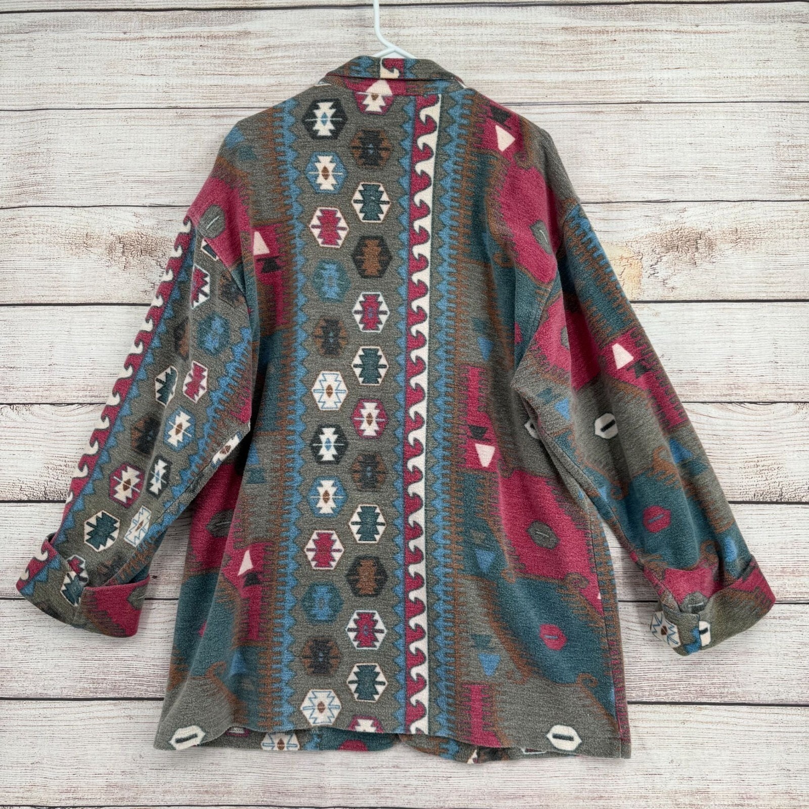 Vintage Chico’s Design Southwest Print Button Down Shacket Women’s Size Large