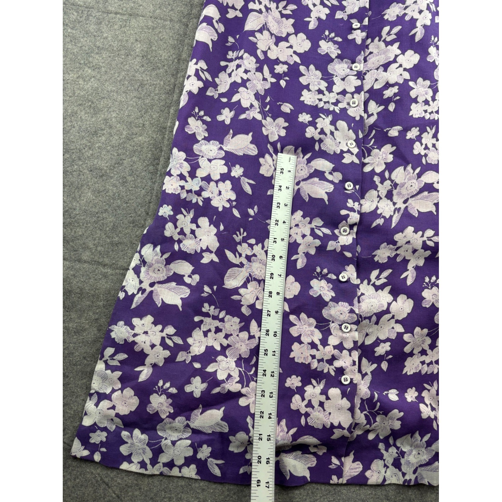 VTG Bobbie Brooks Purple Floral Pintuck Maxi Dress 70s Belted Womens XS? Prairie