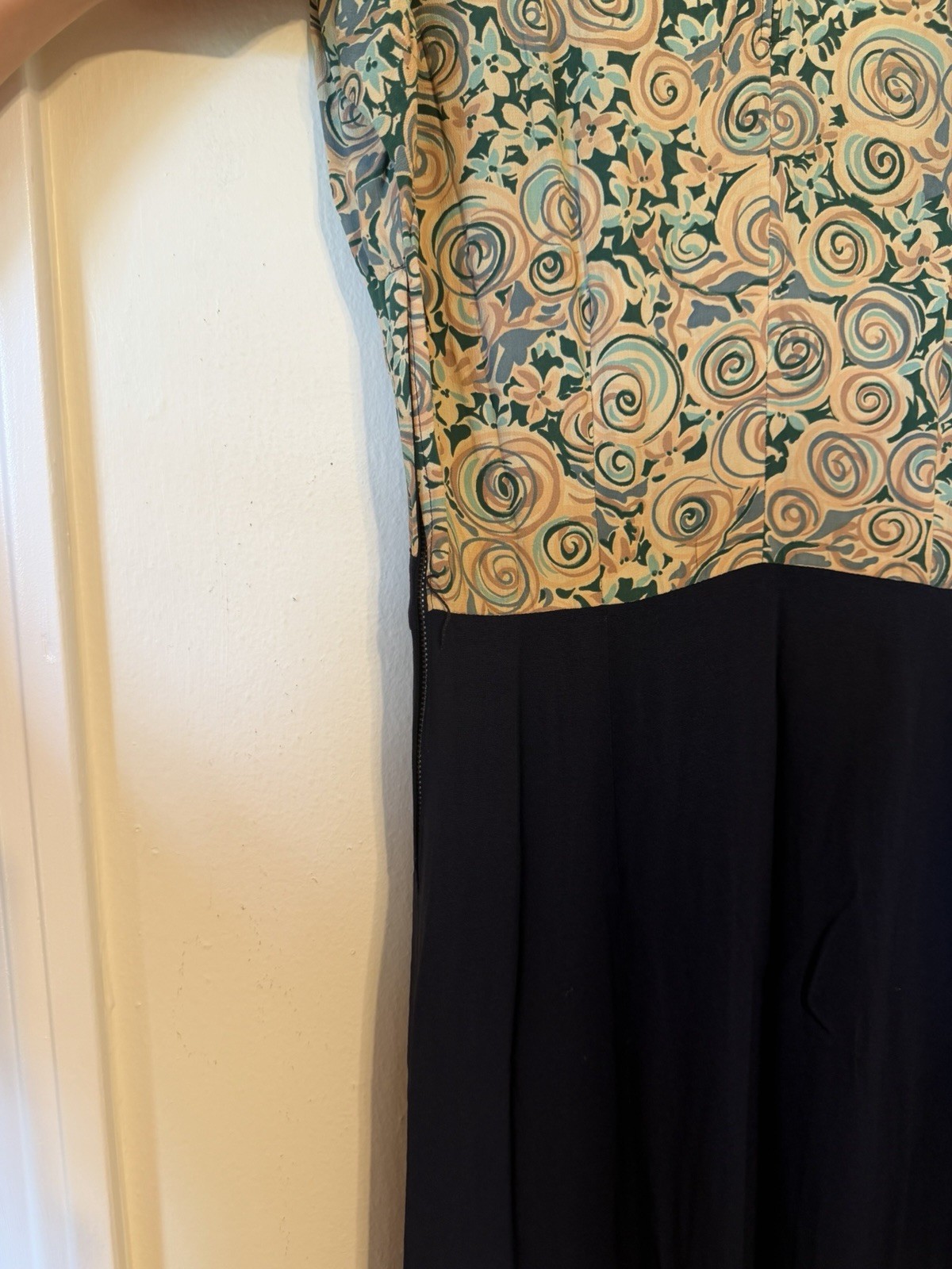 Vintage Navy 2 Piece Dress Jacket Set Matching Suit Midi Dress Secretary 80s Era