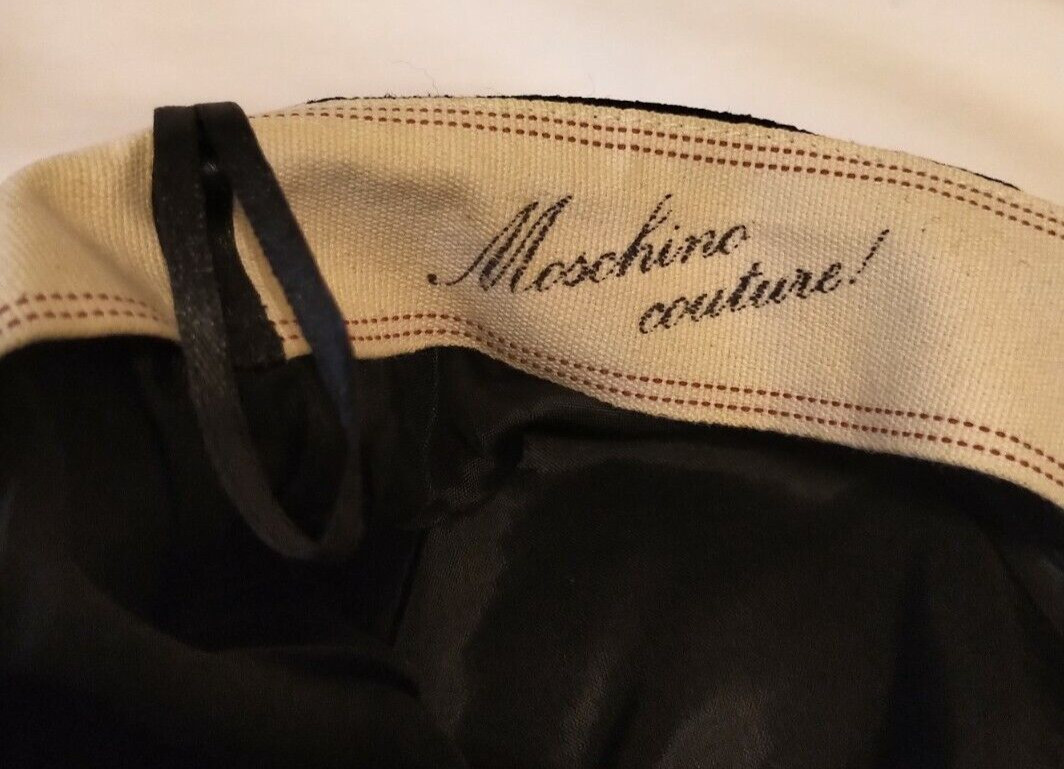 VINTAGE 1990S MOSCHINO COUTURE BLACK MINI SKIRT SILK PANELS ITALIAN 38 US 4