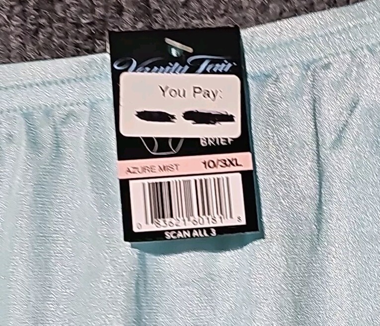 Vanity Fair Sissy Panty LACE Nouveau Slippery Nylon 10/3XL AZURE MIST