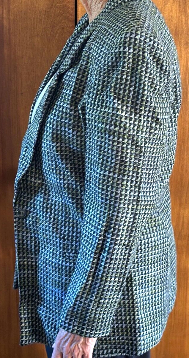 Vintage Emil Rutenberg 100% Hand Woven Silk Blazer Women’s Small – Shoulder Pads