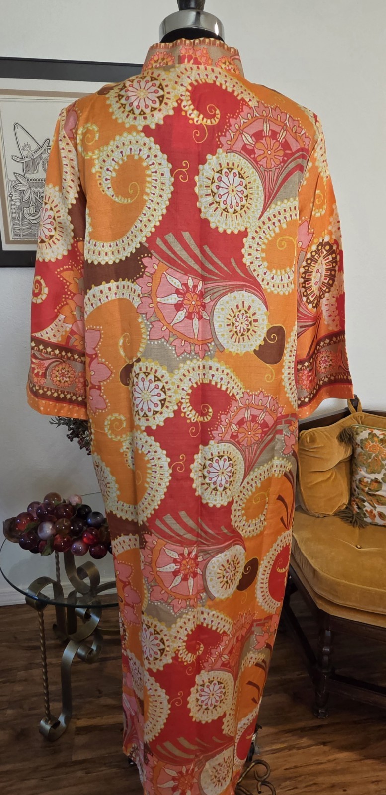 🌼60’s KAFTAN House Dress Sz 16 Mod 🍄 Unbranded NWOT