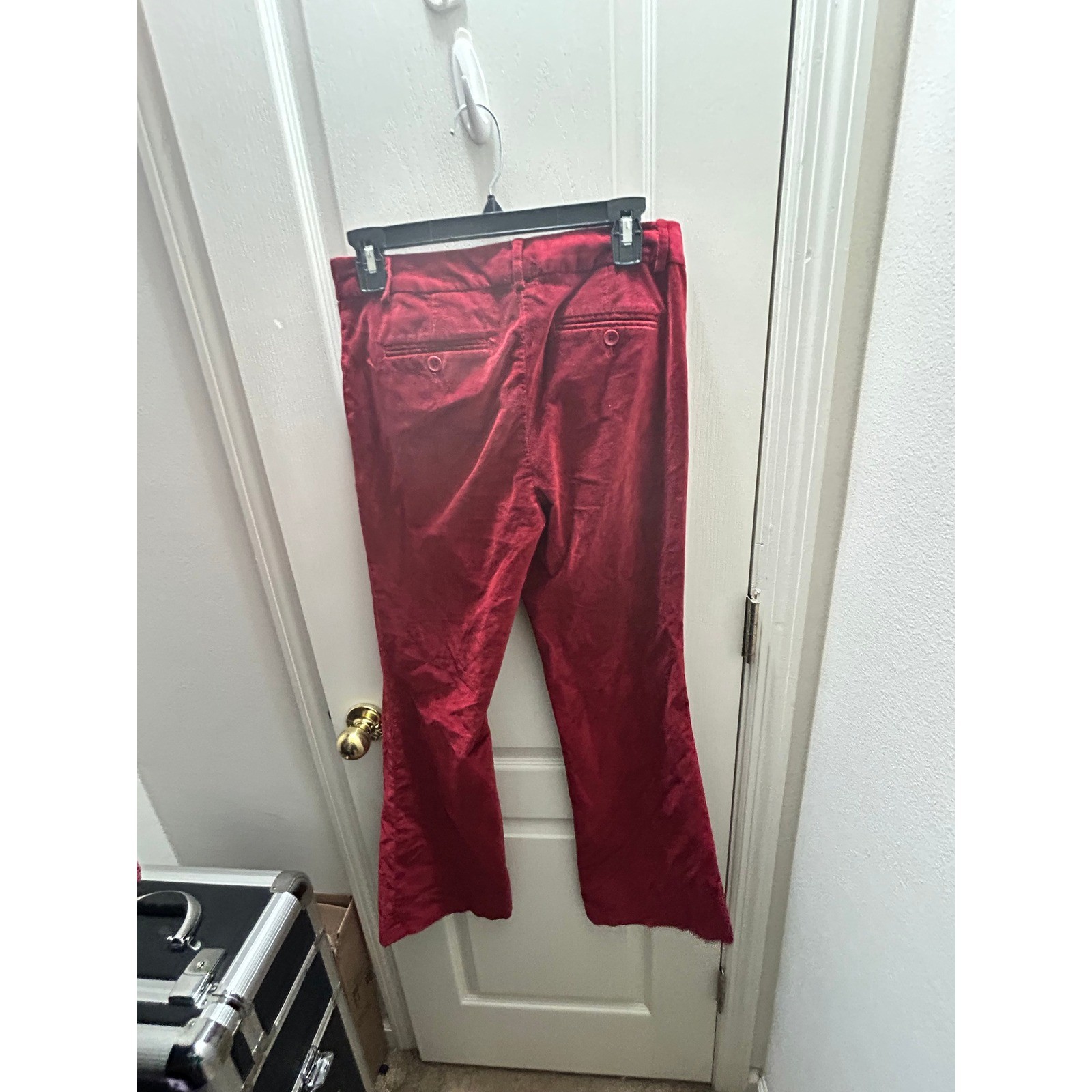 Vintage Body by Victoria Christie Fit Burgundy Velour Bootcut Pants Size 4 Y2K