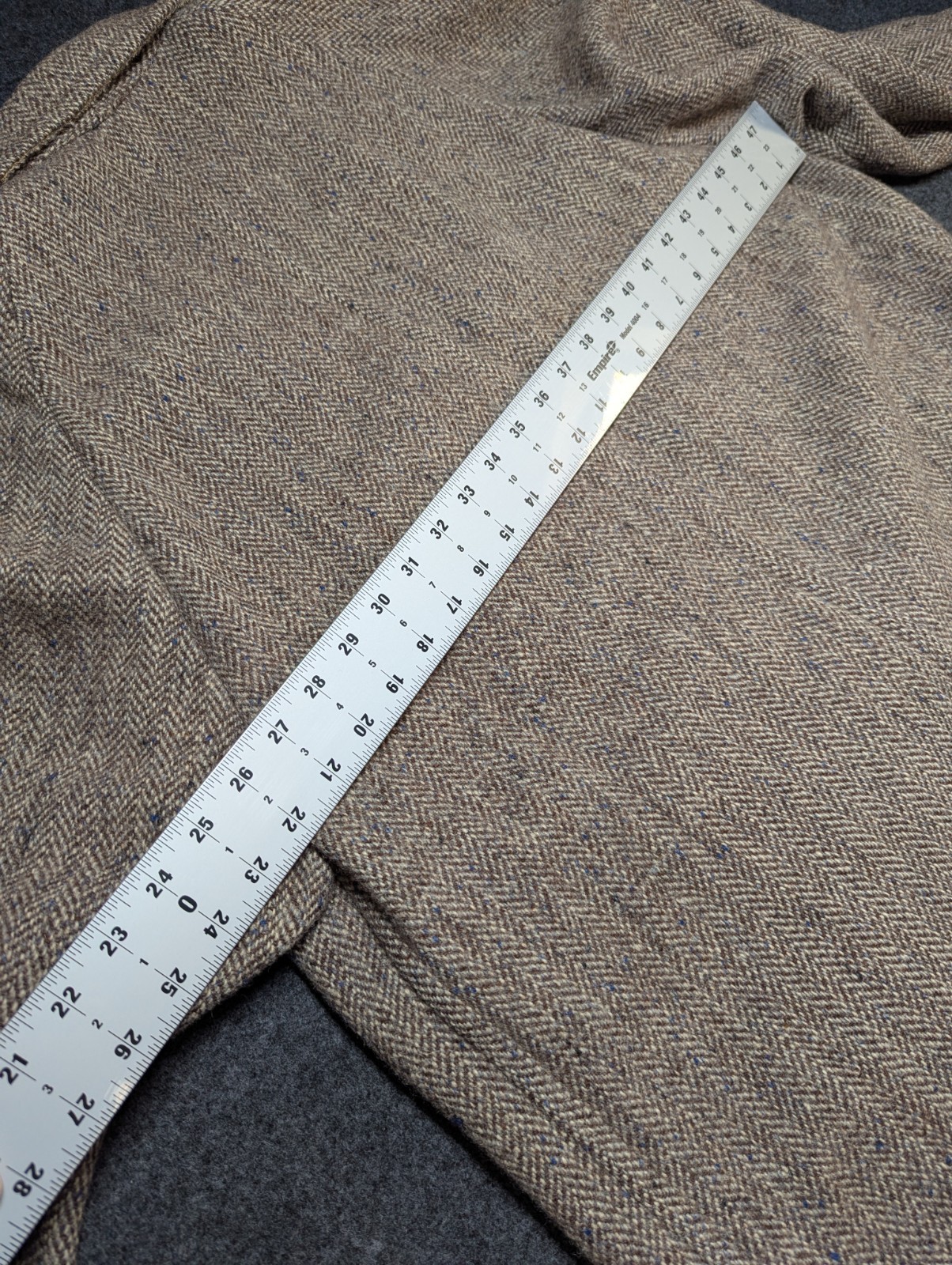 Vtg 1950s John Wanamaker Coat 100% Wool Harris Tweed Handwoven Scotland Brown XL