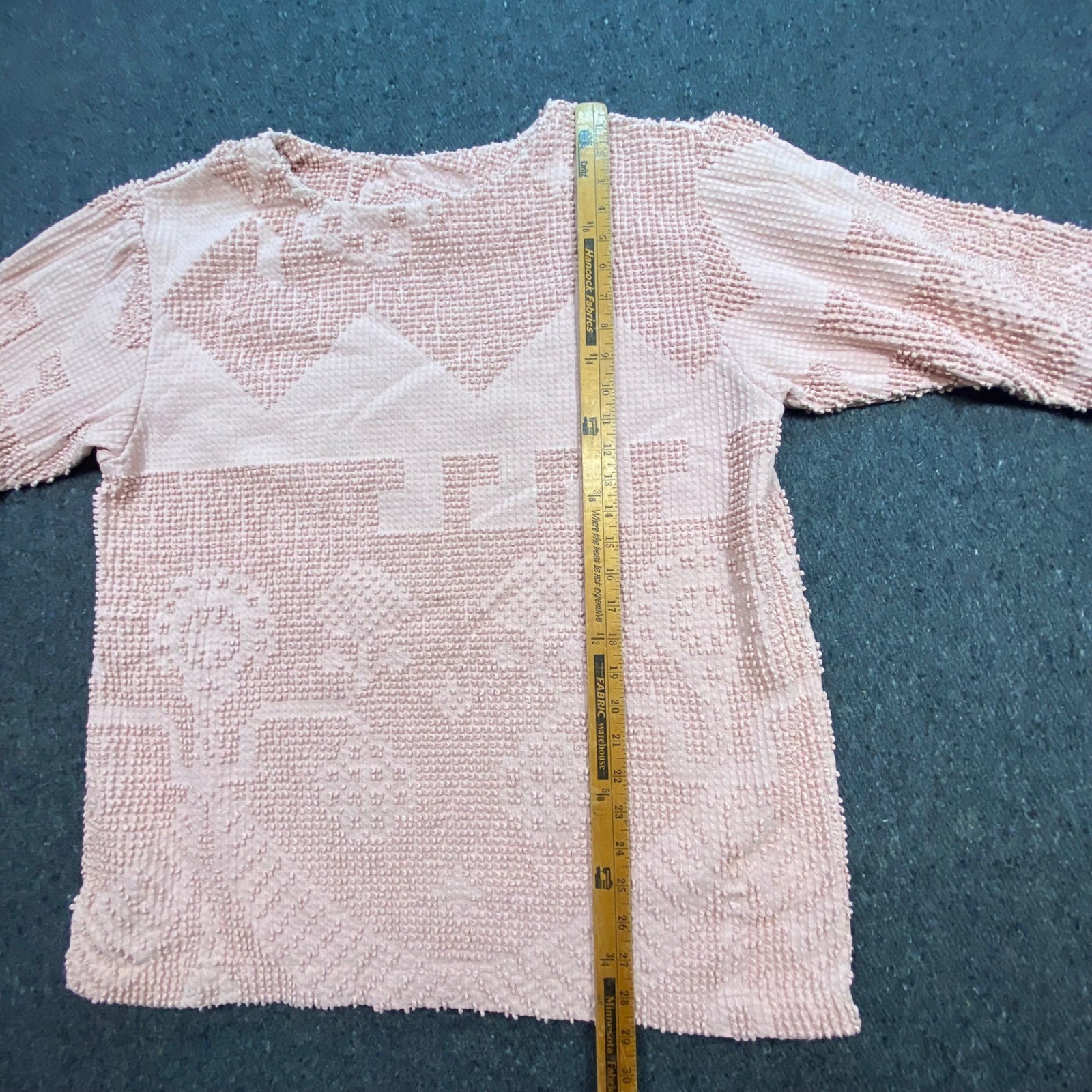 Painted Pony Vintage Chenille Top Sz L Womens Pink Boho Popcorn Southwestern USA