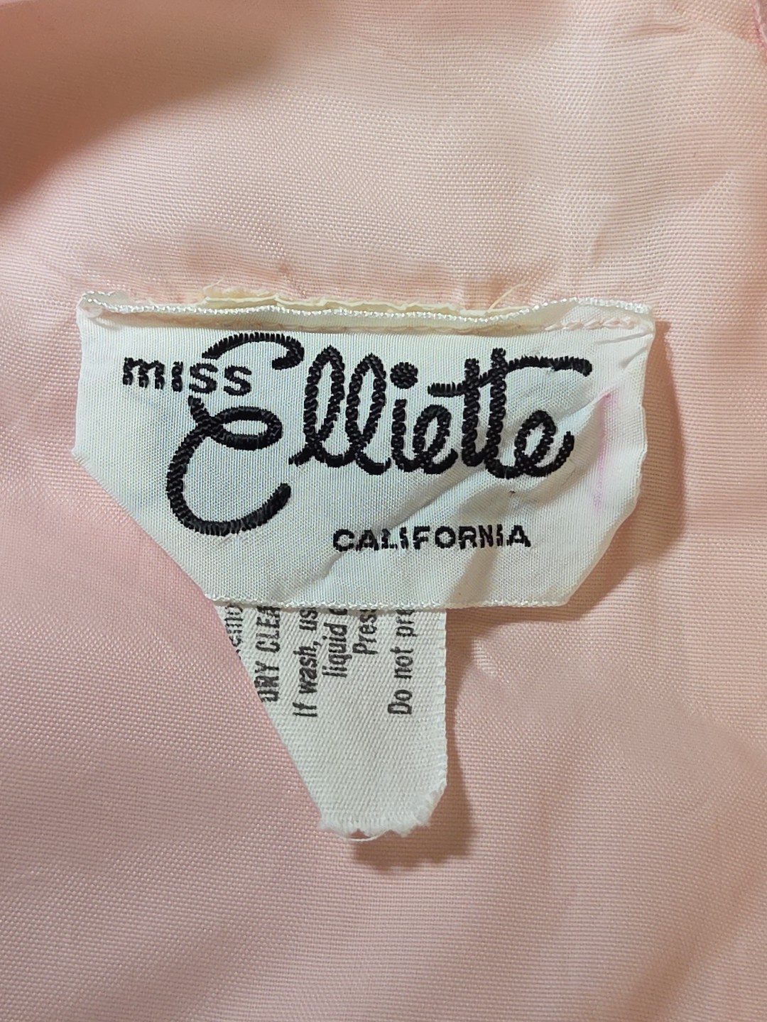 Miss Elliette California 1960s Pink Chiffon Gown Long Dress Vintage Size 16