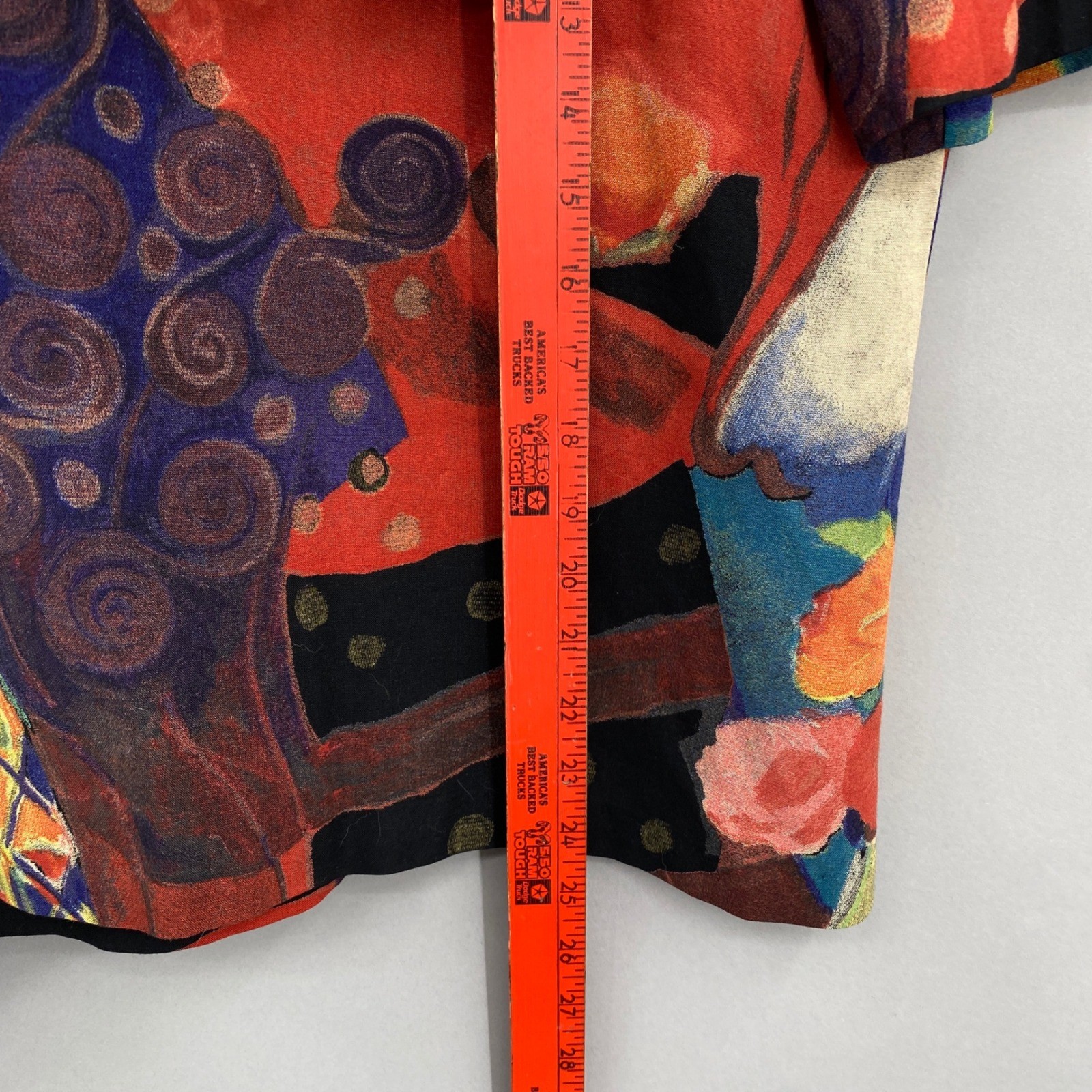 In Group Ltd Vintage 90s Abstract Art Print Blouse Womens M Klimt Art to Wear