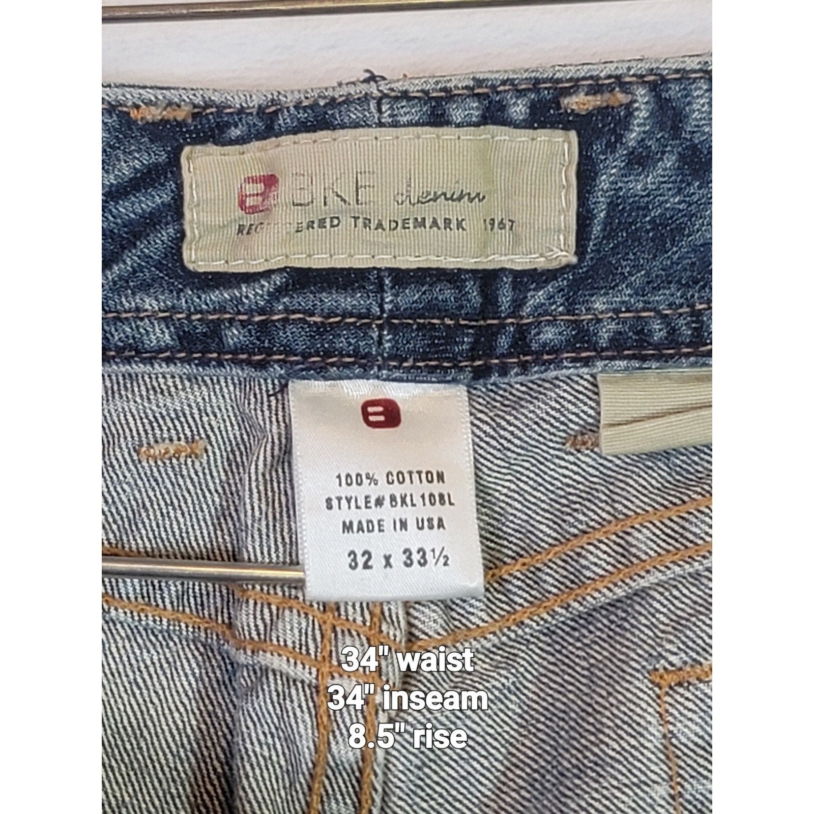 Vintage Y2K Buckle BKE Flare Jeans Festival Low Rise Blue Denim 34×34 Western