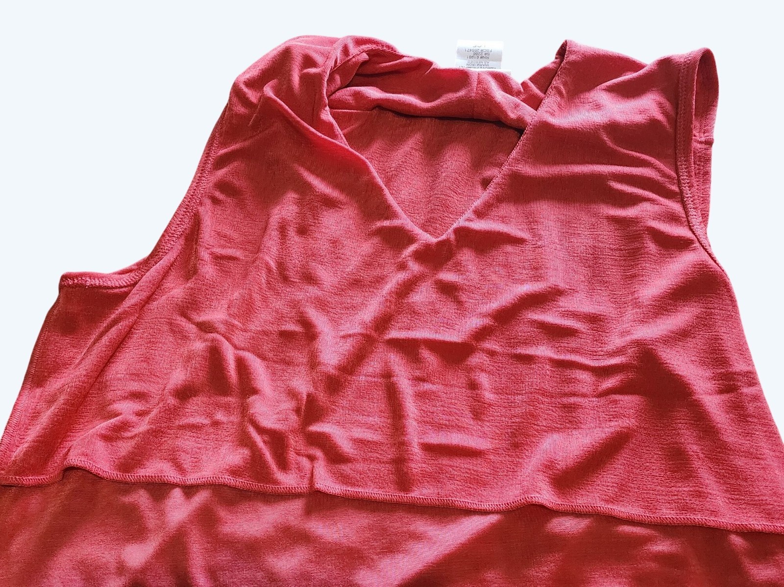 Virginia Gray Easy Essentials Coral Sleeveless Top L Polyester Spandex Vtg Avon