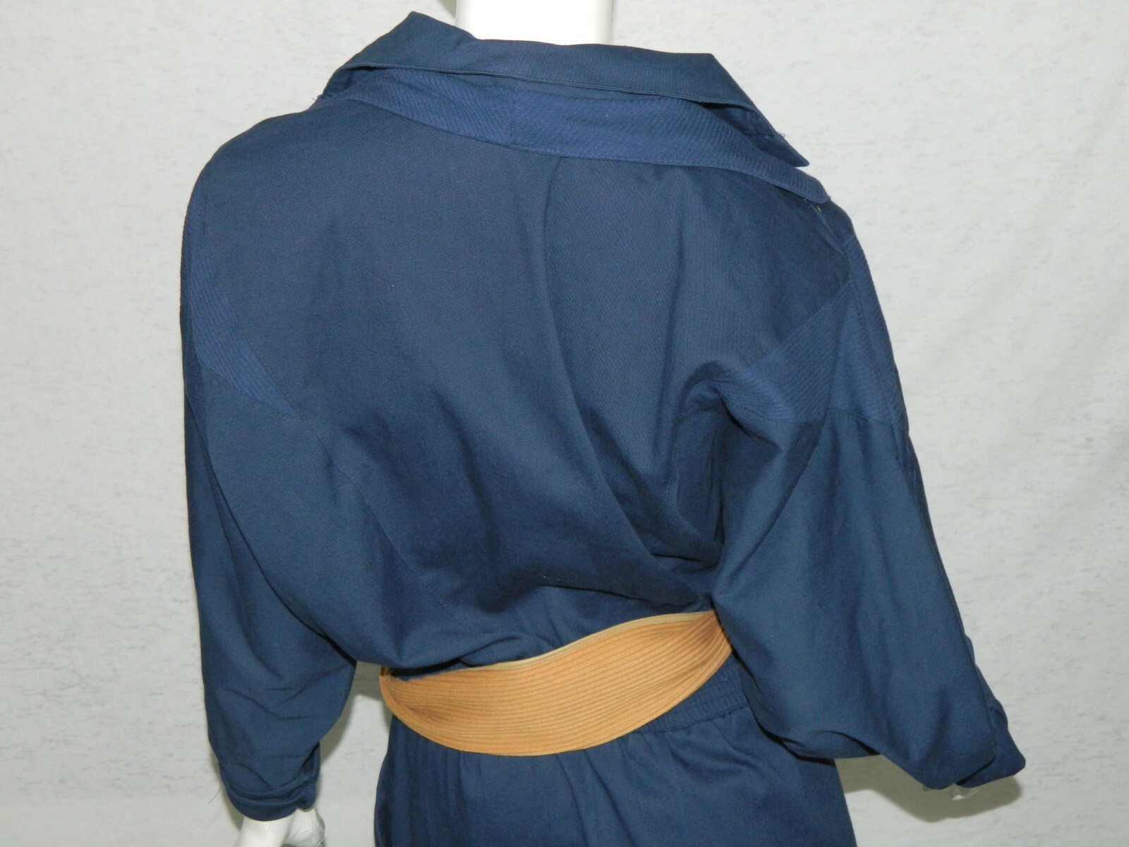 Paquette Too Dress Vintage 80’s 90’s Blue Overall Button Maxi Size 12