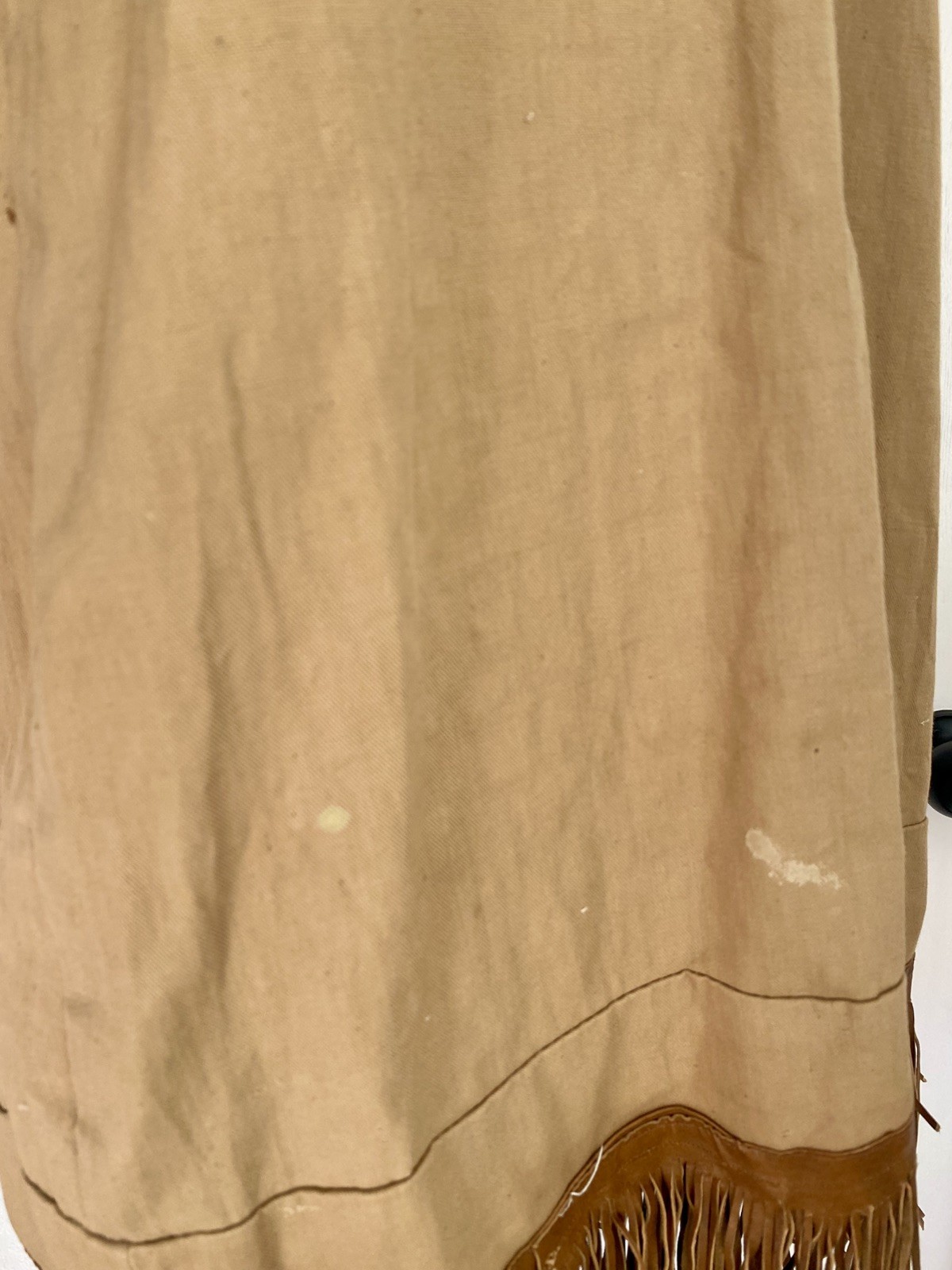 Vtg Western Fringe Tunic Dress With Leather Fringe Hippie Boho 70s – M