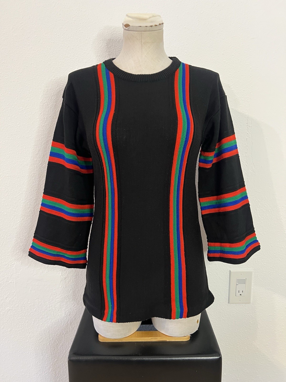 Vintage 60s /70s Womens Knit Joyce Retro Pullover Multicolored Hippie 12