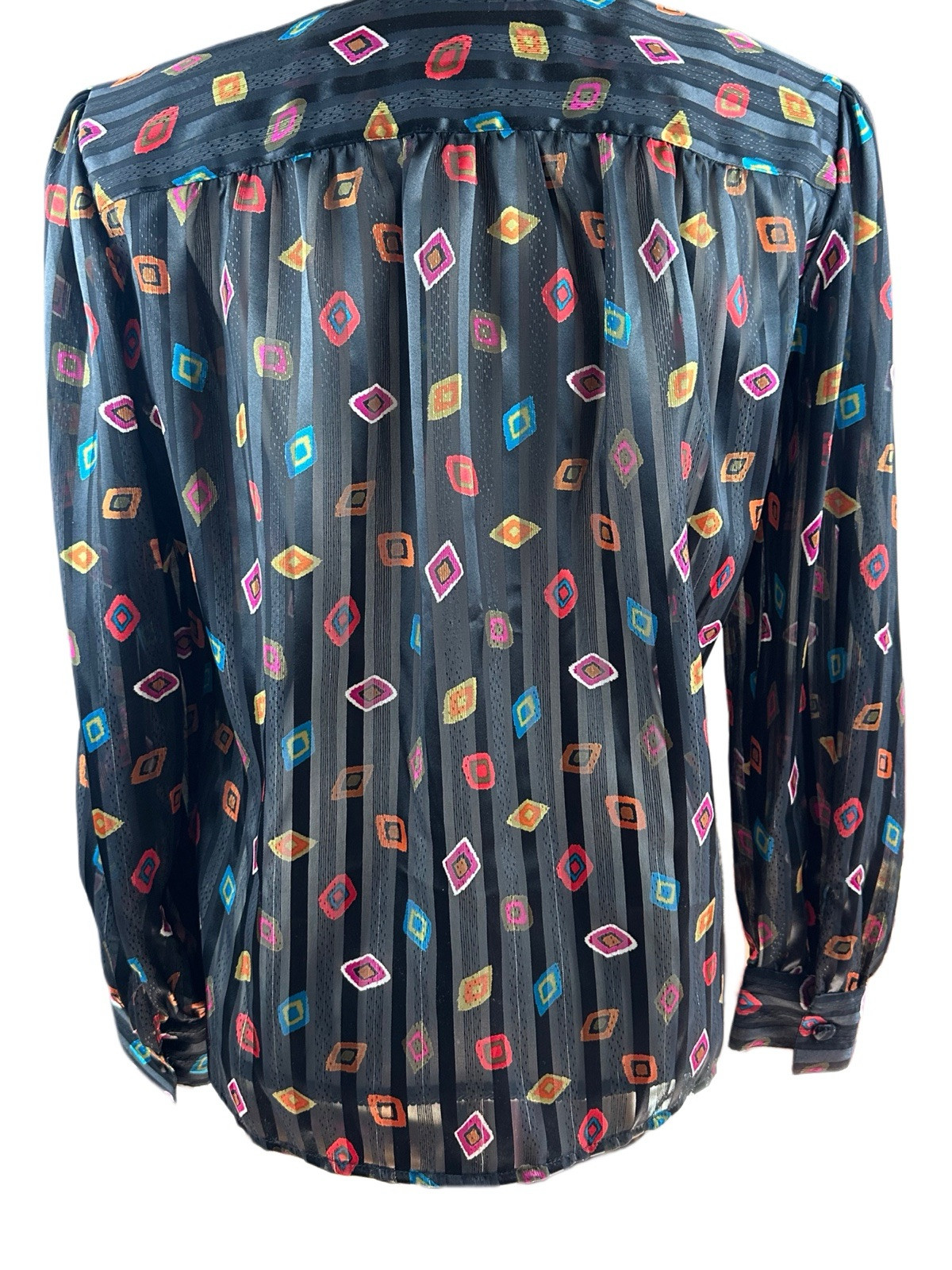 Vintage 80’s 90’s Y2K NWT Collections by Josephine Diamond Print Blouse Top 6