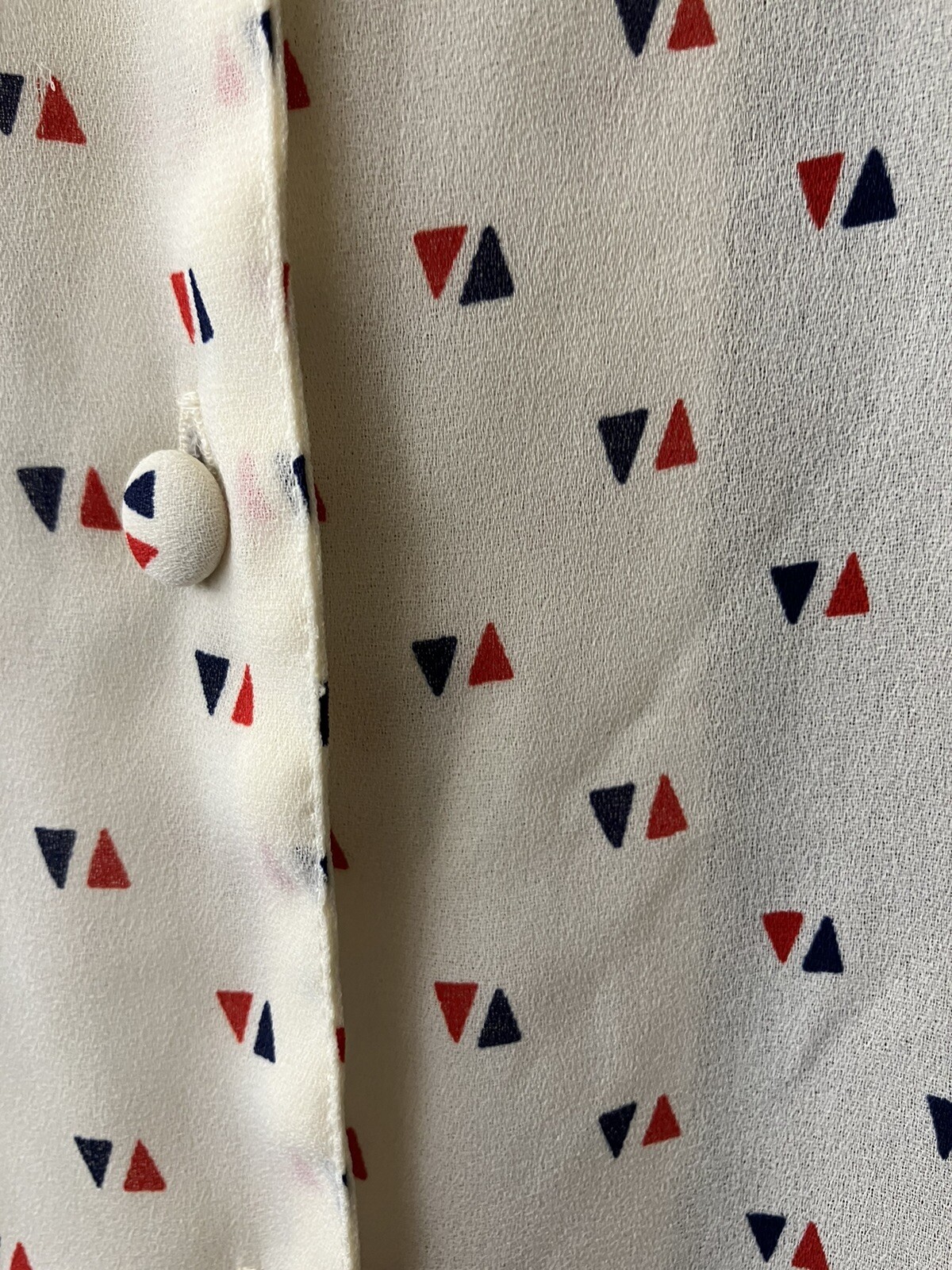 Vintage ’80s Laura & Jayne Short Sleeve Button Down Blouse Sheer Geometric Large
