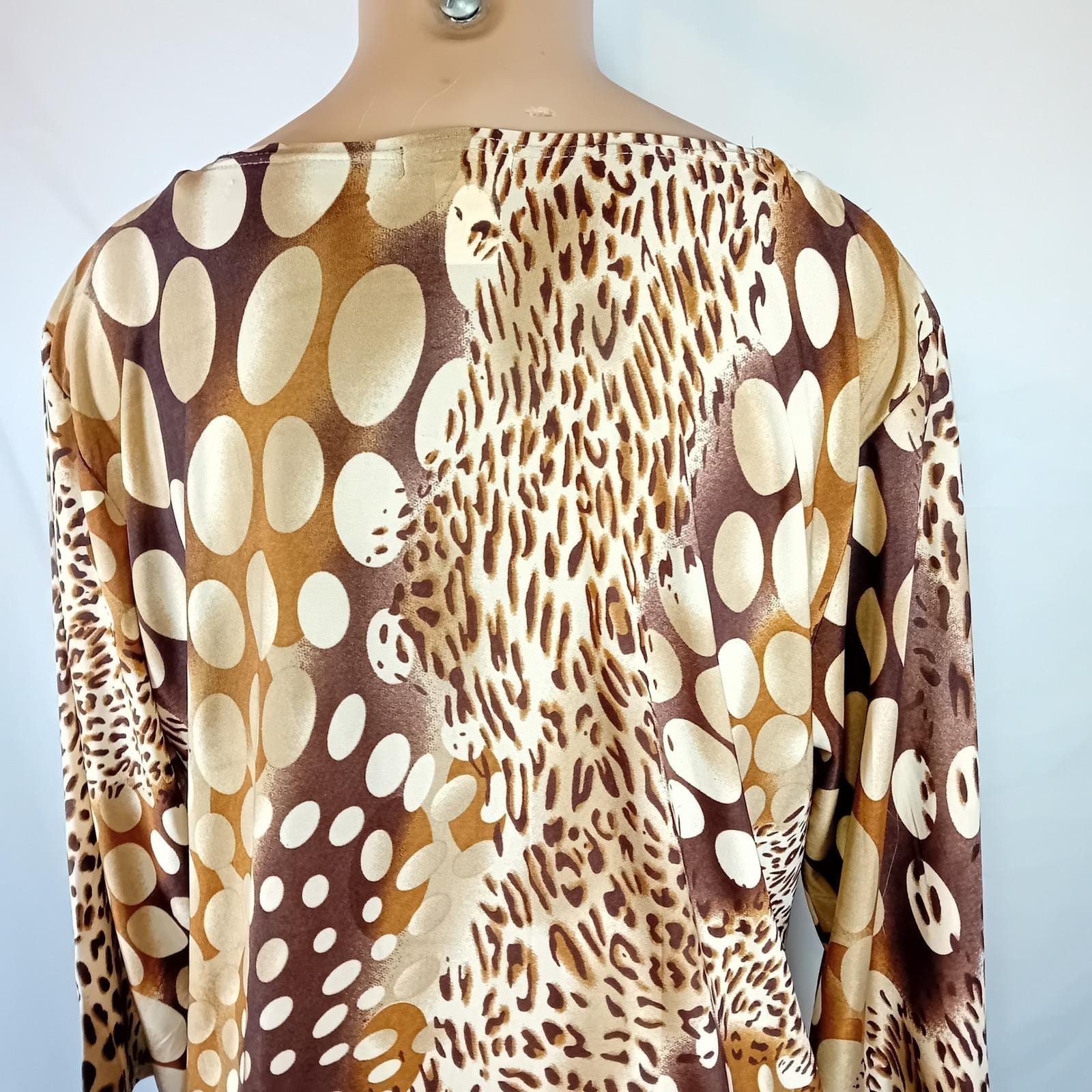 Vintage Y2K Plus Size C.O.C. Animal Print Tunic Maximalism Bohemian Casual 2XL