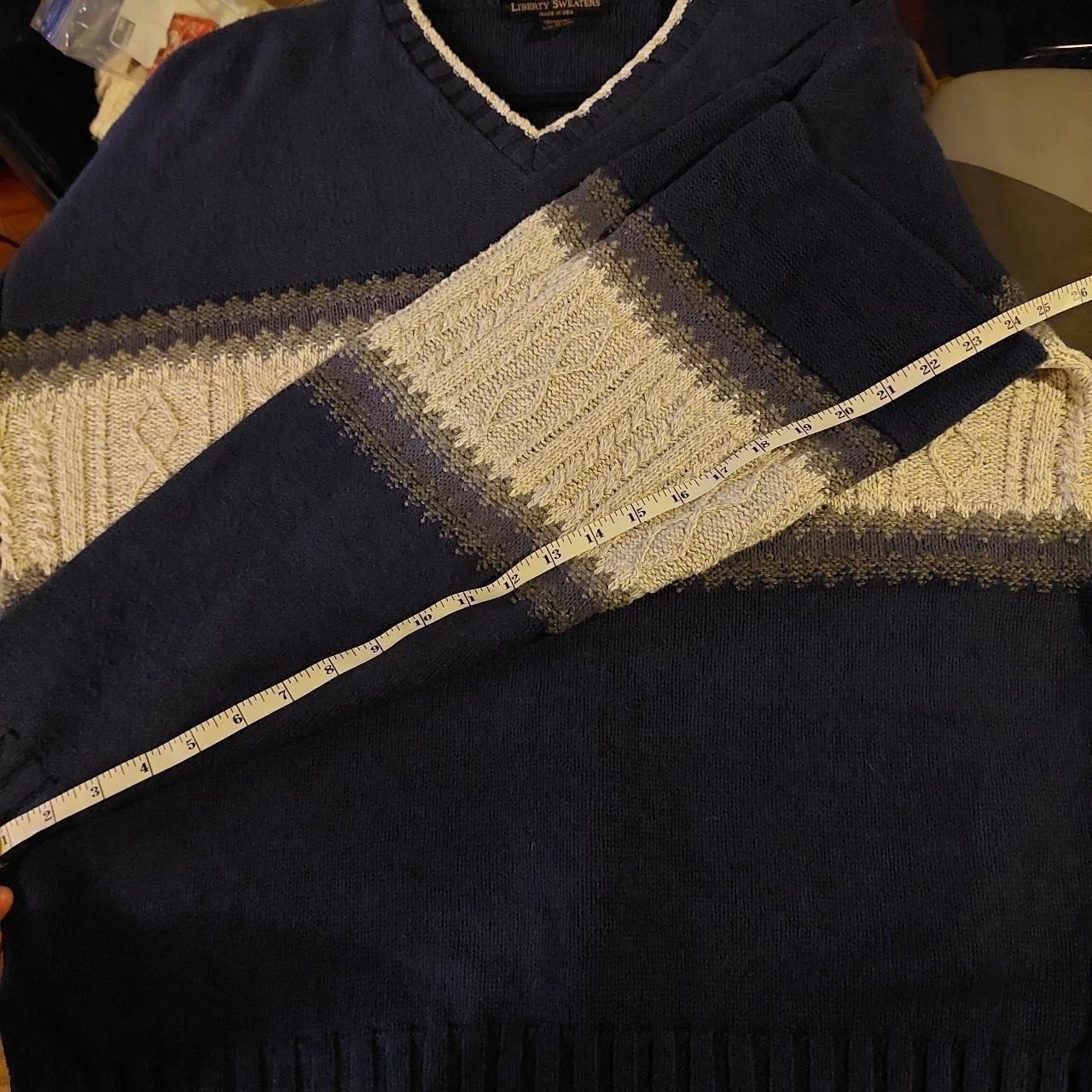 Vintage blue and grey made in 89% cotton USA sweater.