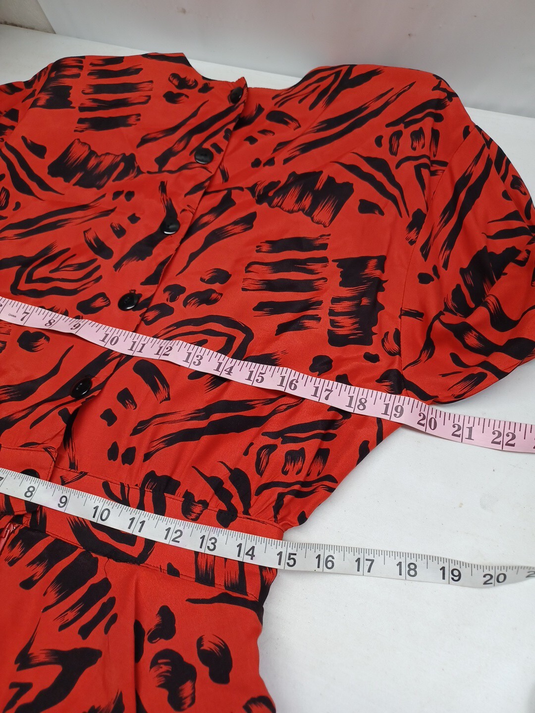 Vintage Mirrors II Long Sleeve Dress Sz 12 Red Black