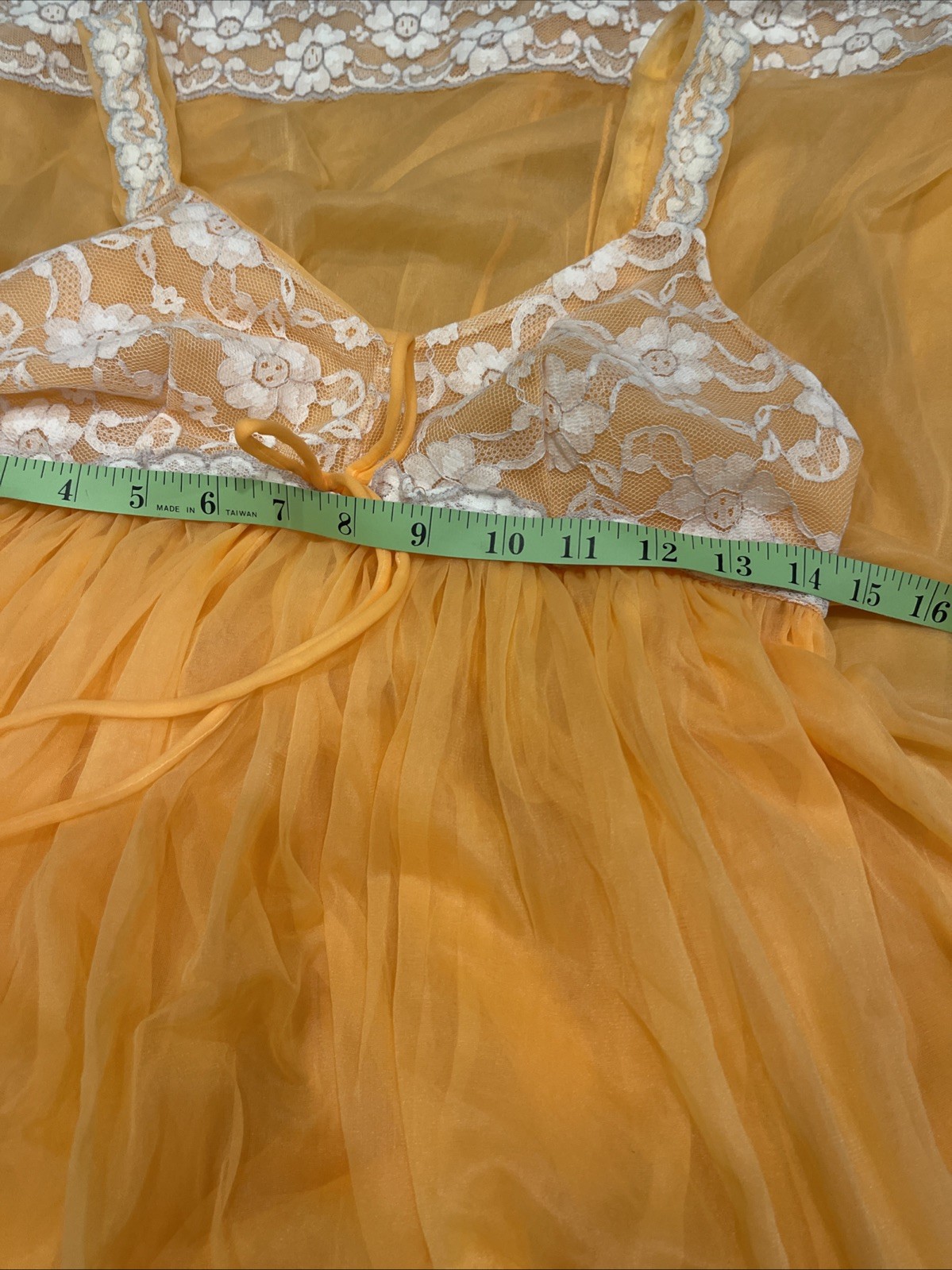 Vintage Jenelle of California Nightie Orange 2 Layer Sz M(measurements)