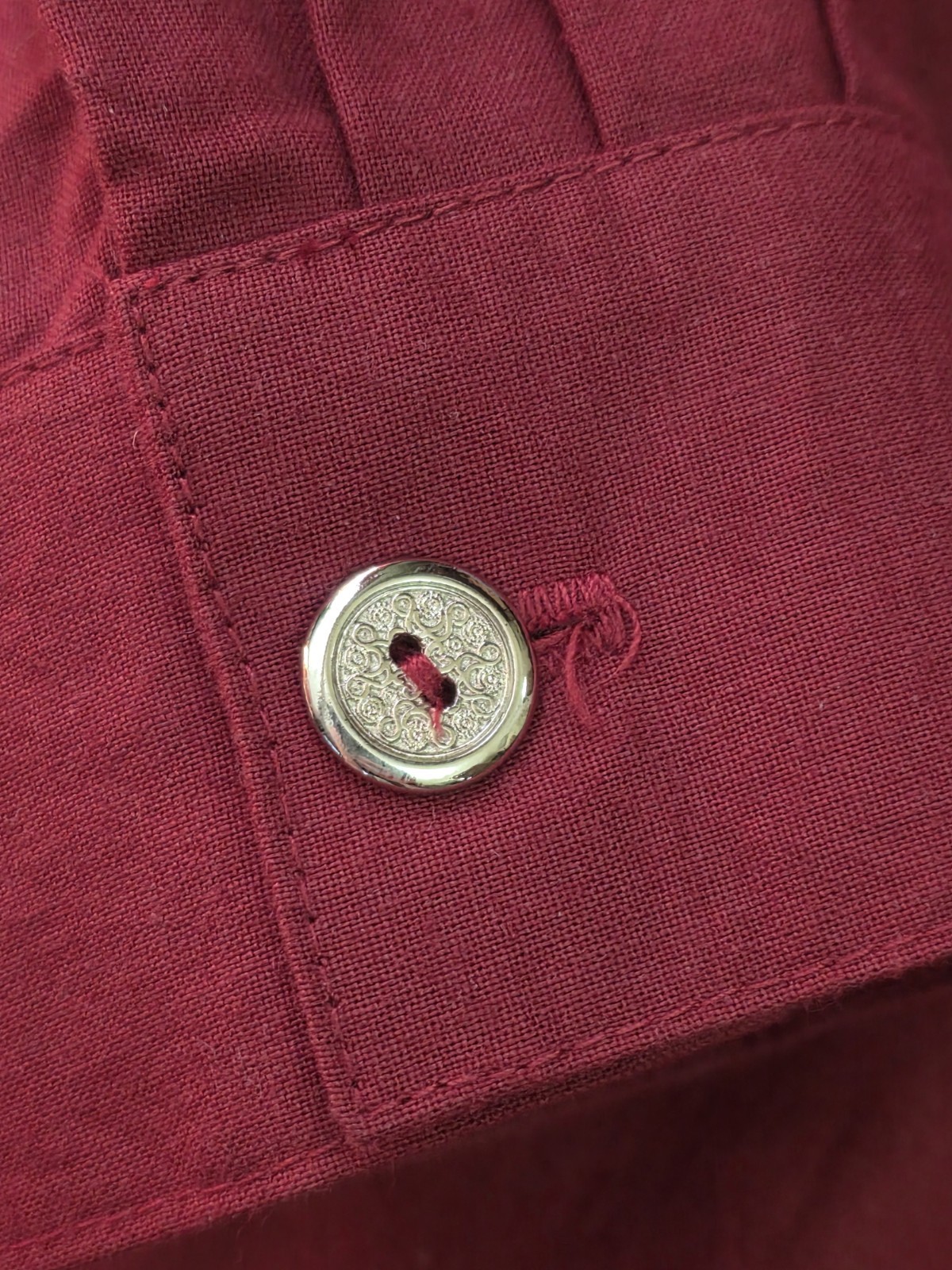 Vintage Lilia Smitty Blouse L Burgundy Cowgirl Rodeo NWT Embroidered Fringed