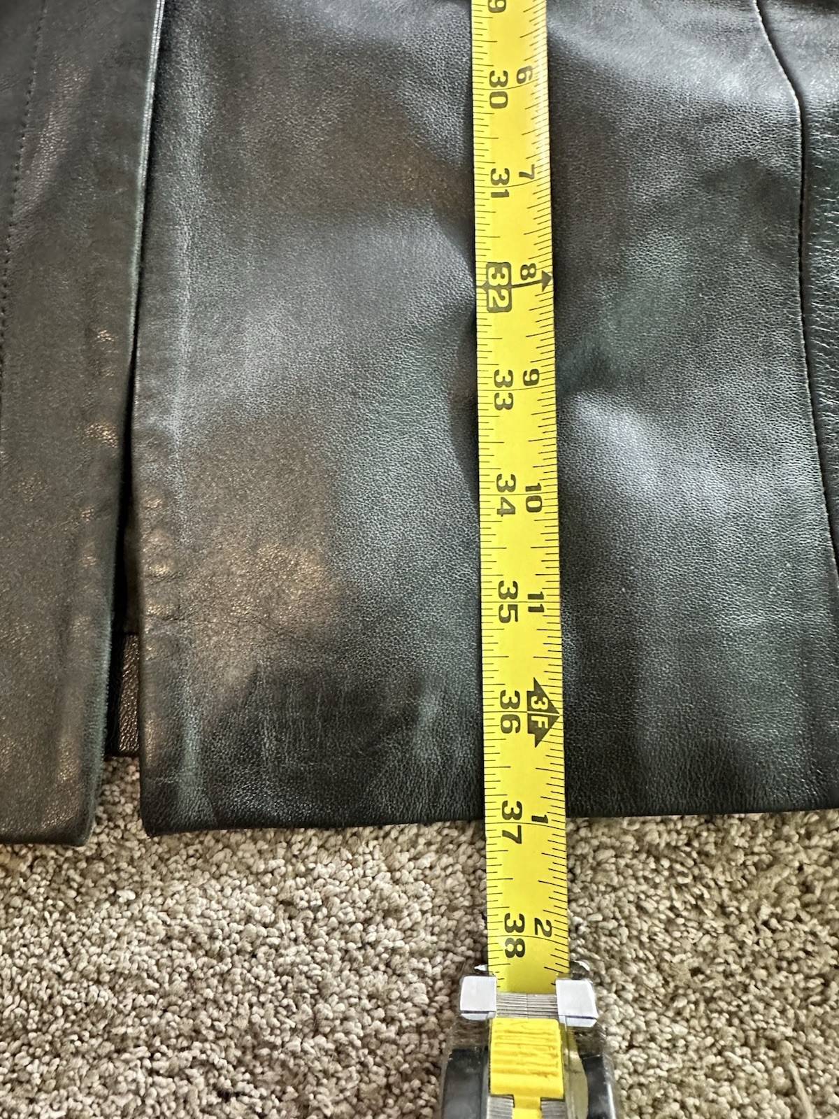 GAB Vintage Italian Black Leather Belted Jacket -Very Soft – 42 Firenze Italia