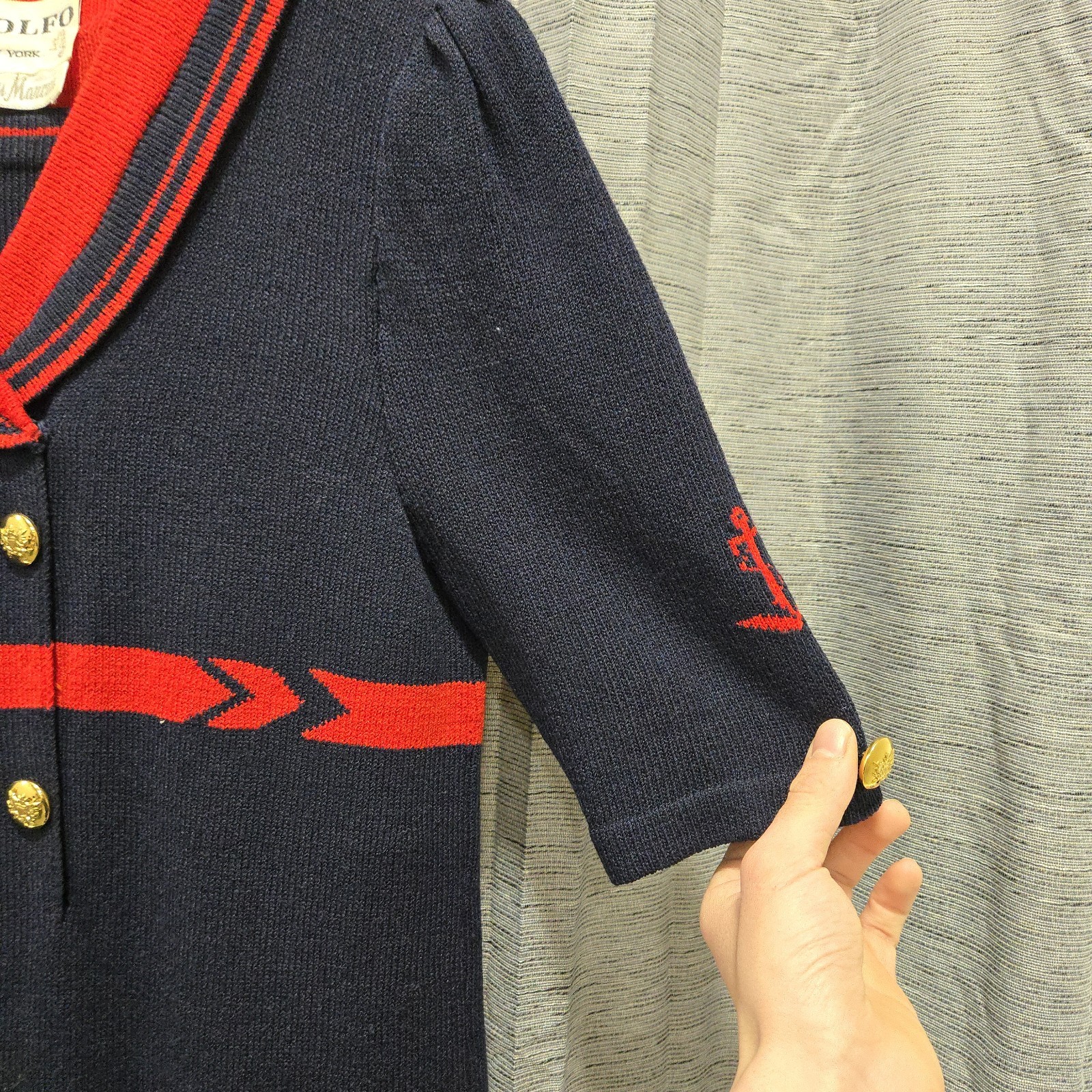 VTG Adolfo Neiman Marcus | Blue & Red Sailor/Nautical Themed Dress