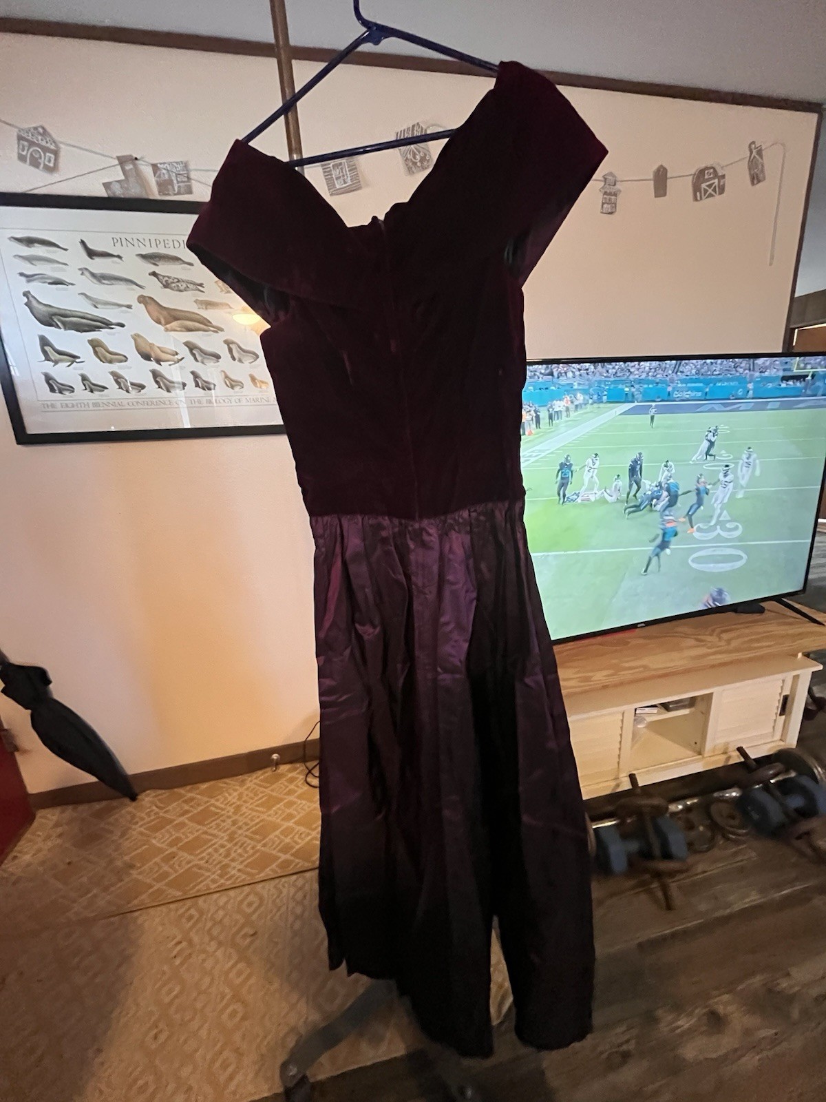 Vintage Union Made Alfred Angelo Dream Maker Purple Velvet & Nylon Dress 11/12