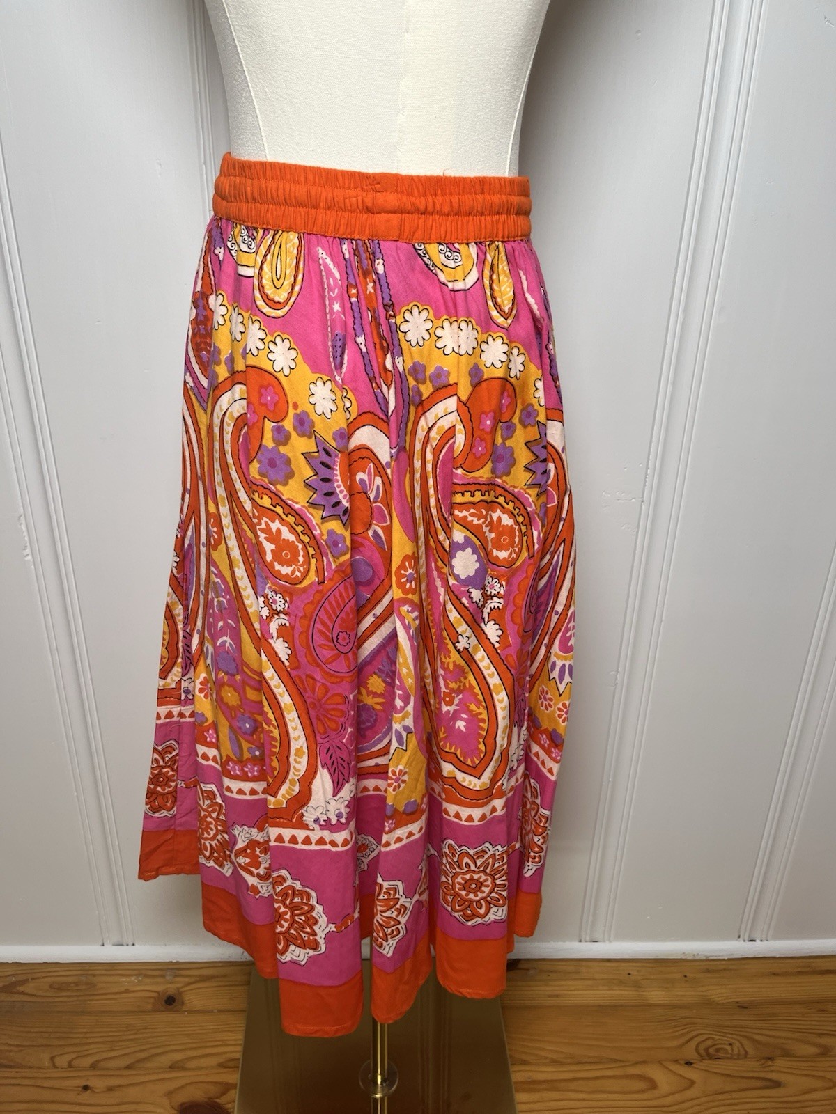 Vintage Jackpot Skirt FREE SIZE 100% Cotton Psychadelic Colorful 90s FAST SHIP
