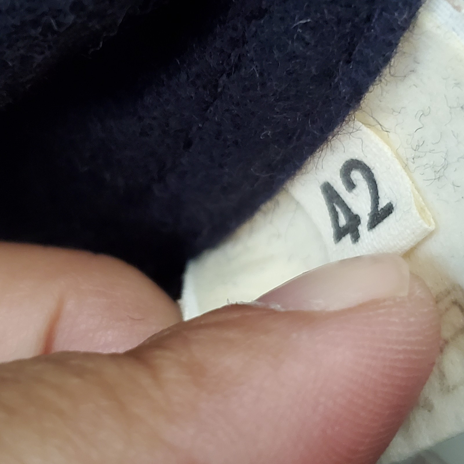 Vintage Touche Italy Navy Wool Cashmere Blend Shawl Collar Pocket Jacket Size 42