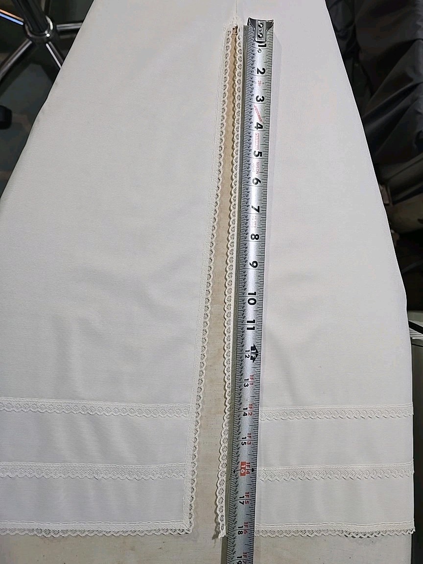 Taffeta Half Slip Vintage Sears Dual Slit Lace Trim White Waist 30″-32″ L 38″