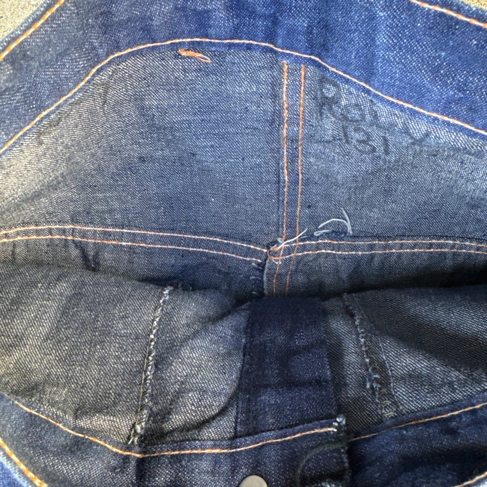Vintage 1940s 1950s Denim Pants High Waist Jeans Dungaree Sportswear Western