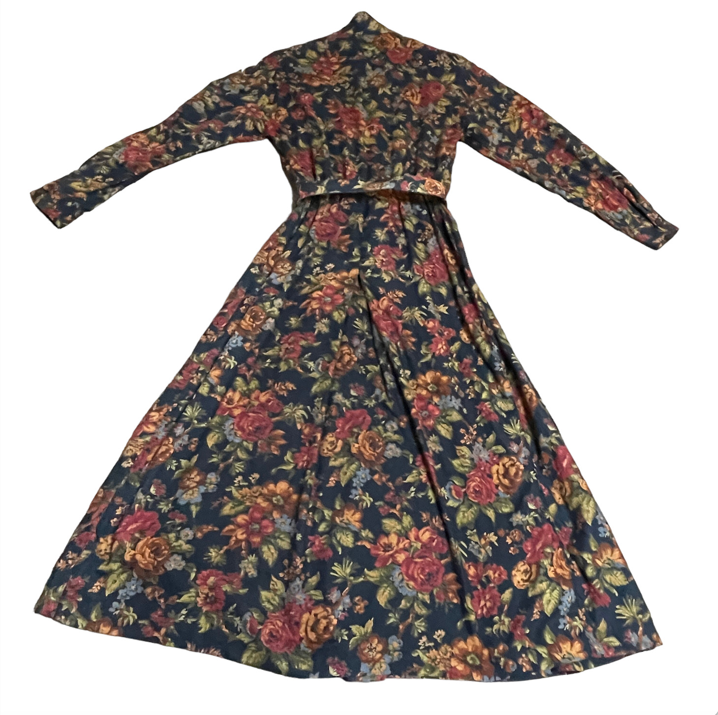Vintage 80s Viscose Black Floral Dress By Jackie Bernard For Eklektic Size 4