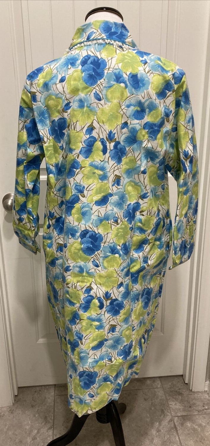 NWT Kickaway Corded Duster Blues/Greens See Measurements For Size Vintage