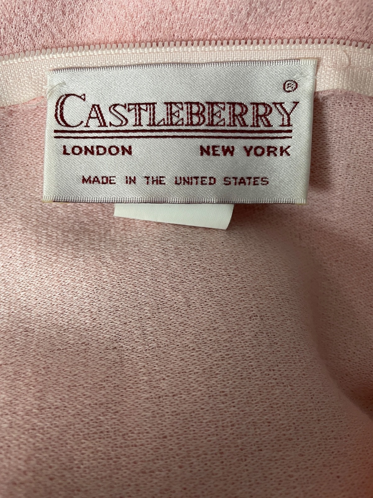 VTG Castleberry Shift Dress Womens 12 Pink Knit Country Club Old Money 80s
