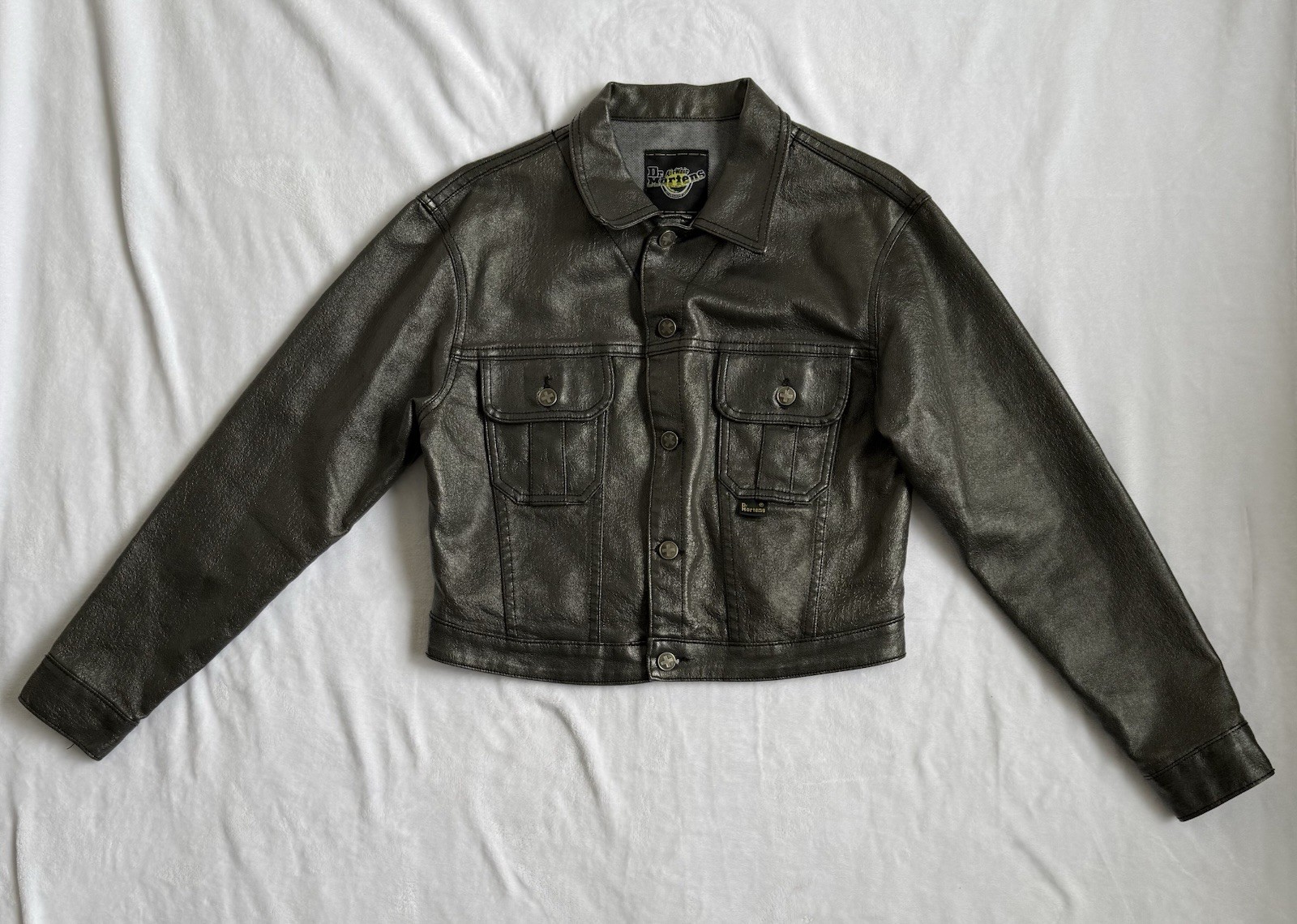 Vintage Y2K Vintage Dr Martens Air Wair Waxed Jacket Silver Gray Size Large