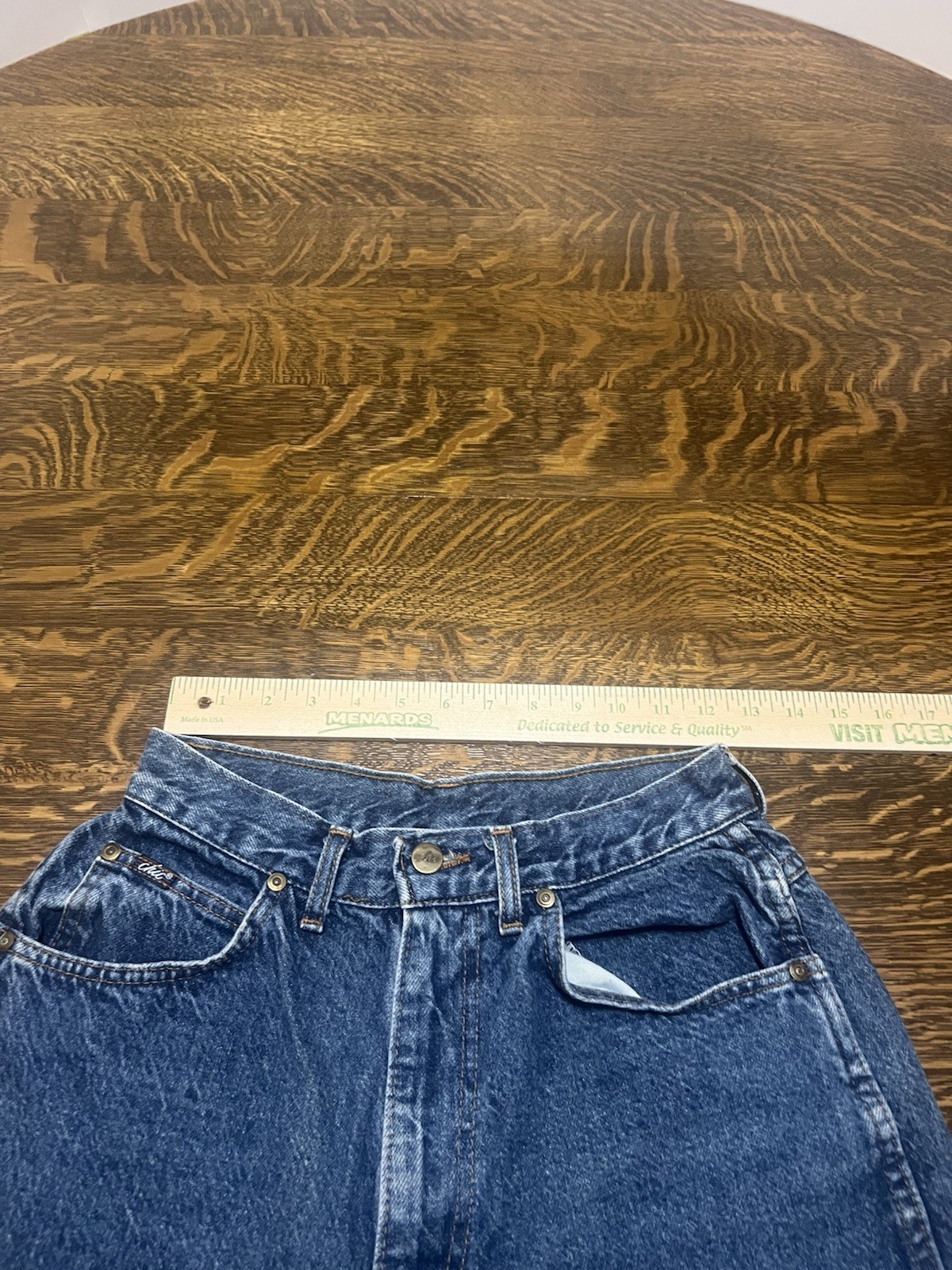 Vintage Chic Jeans Womens 12 High Rise Tapered USA Made 80s YKK Mom Fit Denim