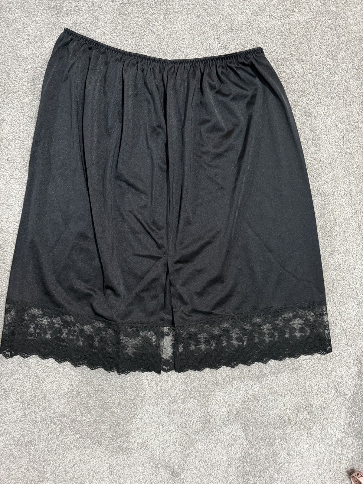 Vtg Cabernet Black Lace Nylon Half Slip XL