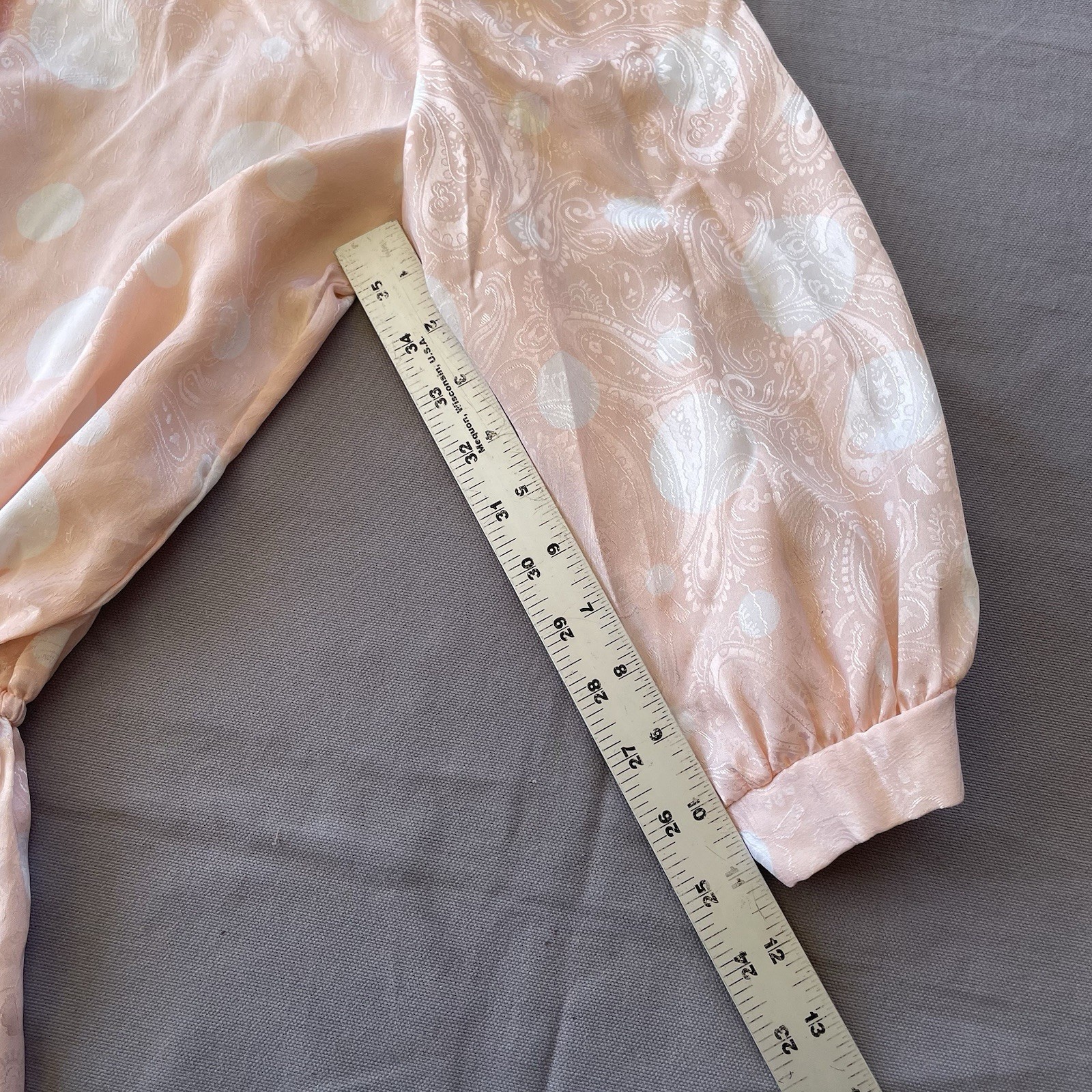 Vintage 1980s Alexis Fashion Inc Pink White Polka Dot Secretarial Dress Size S