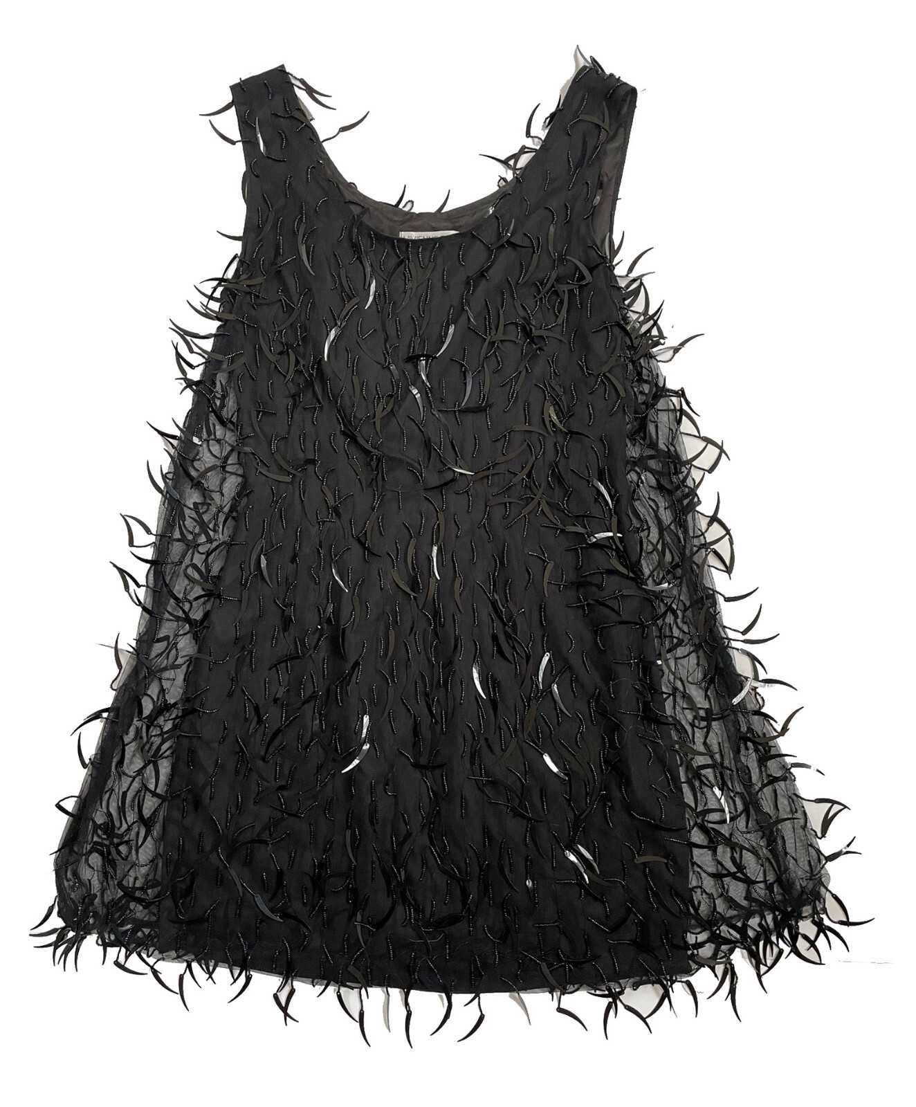 Vintage VIVIENNE TAM East Wind Code Tank Dress Black Beaded Sequined Size 2 (S)