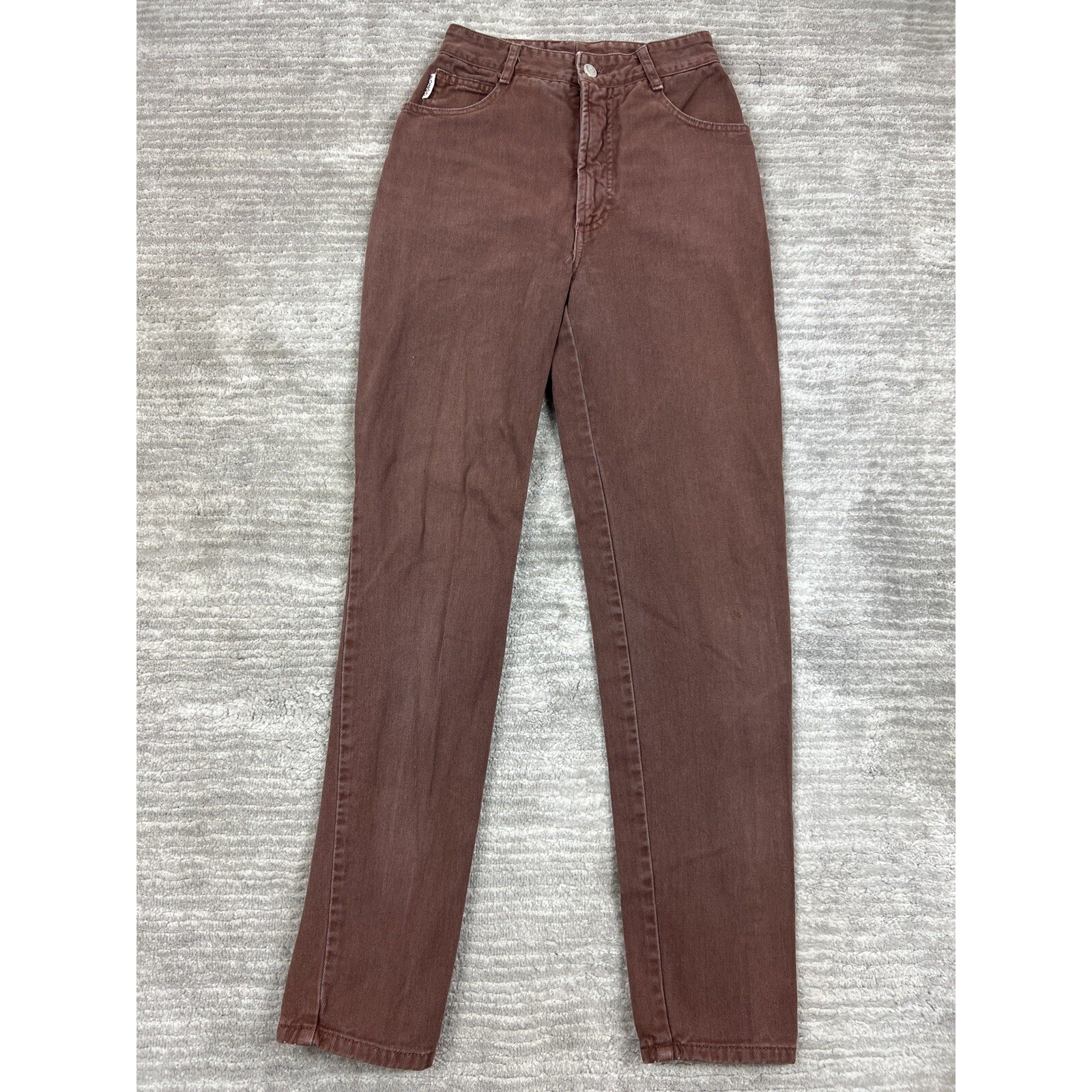 Bongo Jeans Women 3 Brown High Waisted Tapered Leg Vintage 90s USA Cotton 1-04