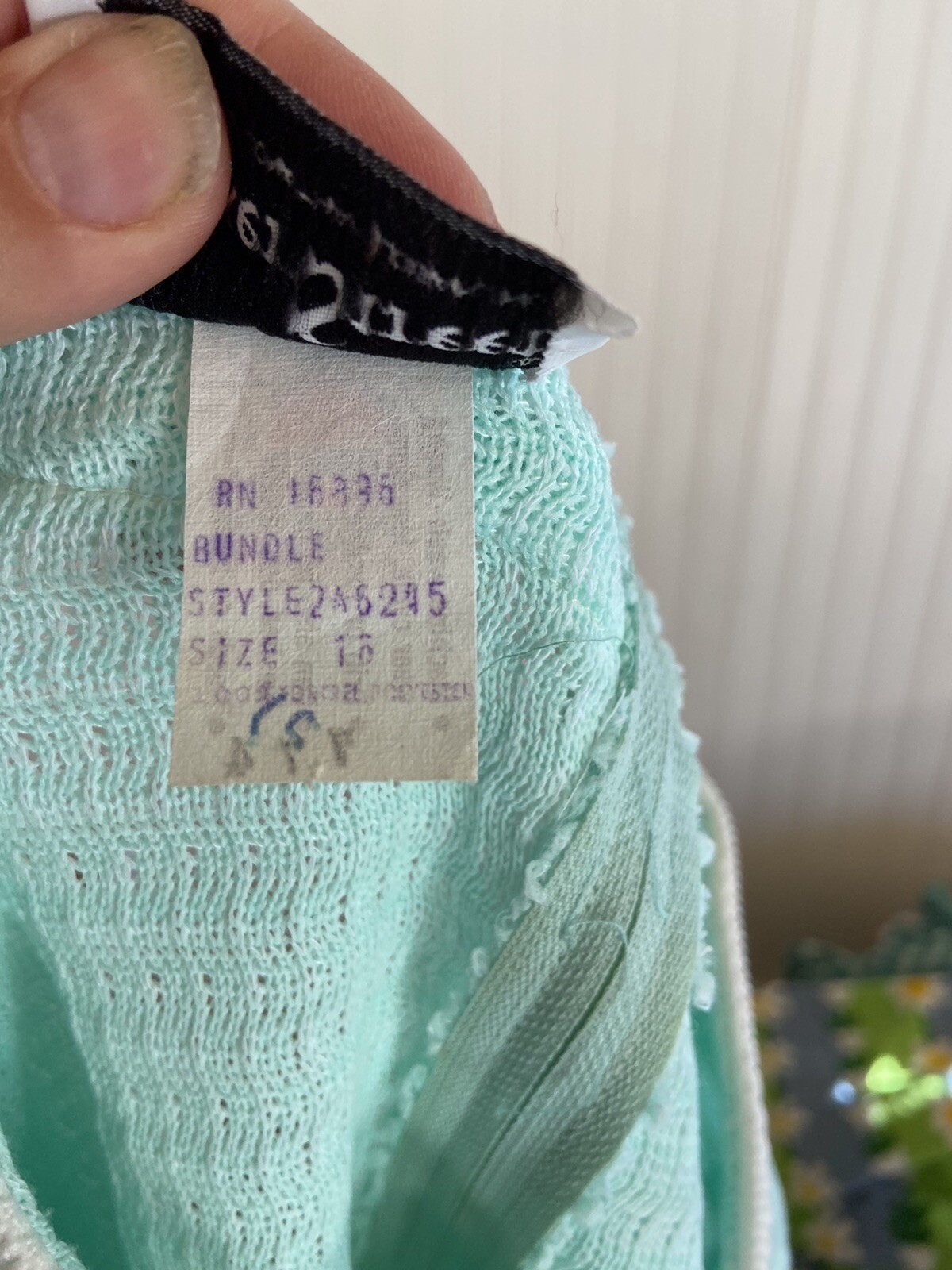 vintage bleeker street 16 teal amazing hippie dress Aqua Blue E12