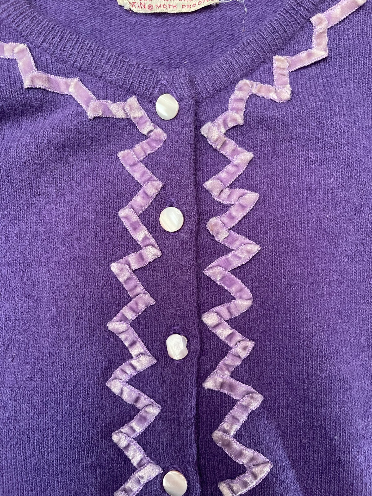 Vintage 50s Purple Cardigan Size Small 1950s Retro Arcylic Rockabilly Pinup