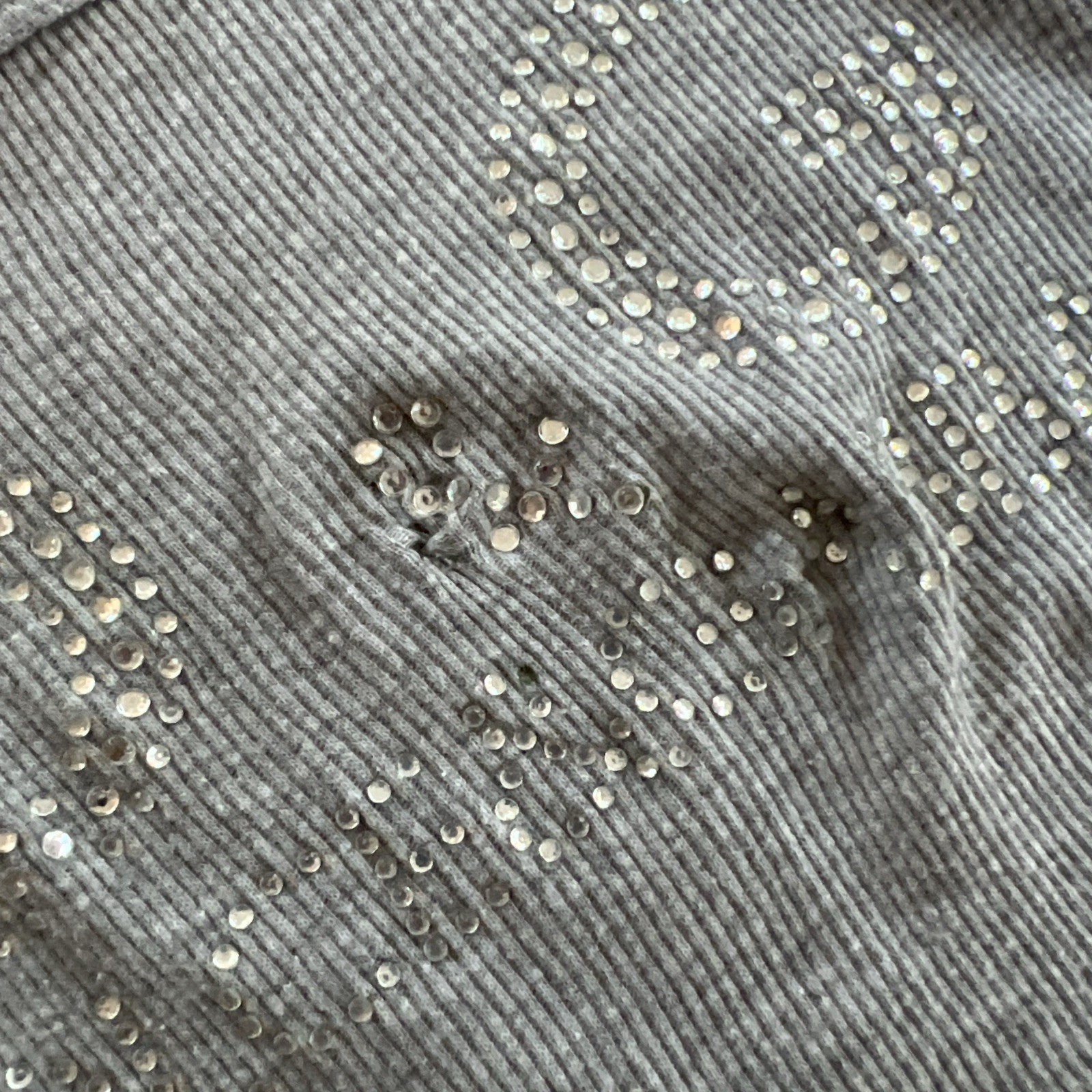 Y2K Dolce & Gabbana D&G Rhinestone Letters Spellout Logo Gray Tank Top Women XL