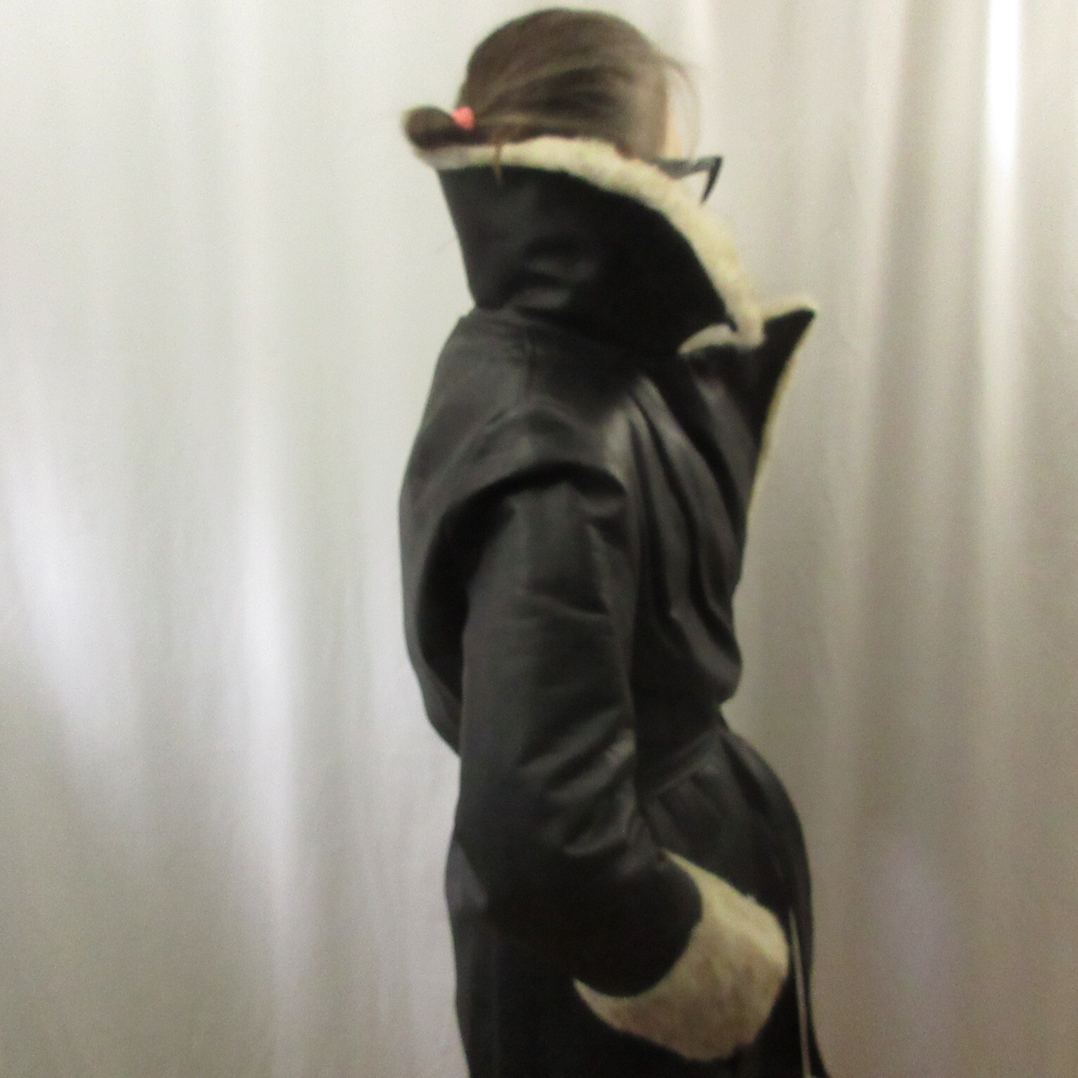 VINTAGE RARE 70s Faux Fur Women’s Coat MOD New Wave PUNK SOVIET NOIR GOTH OOAK