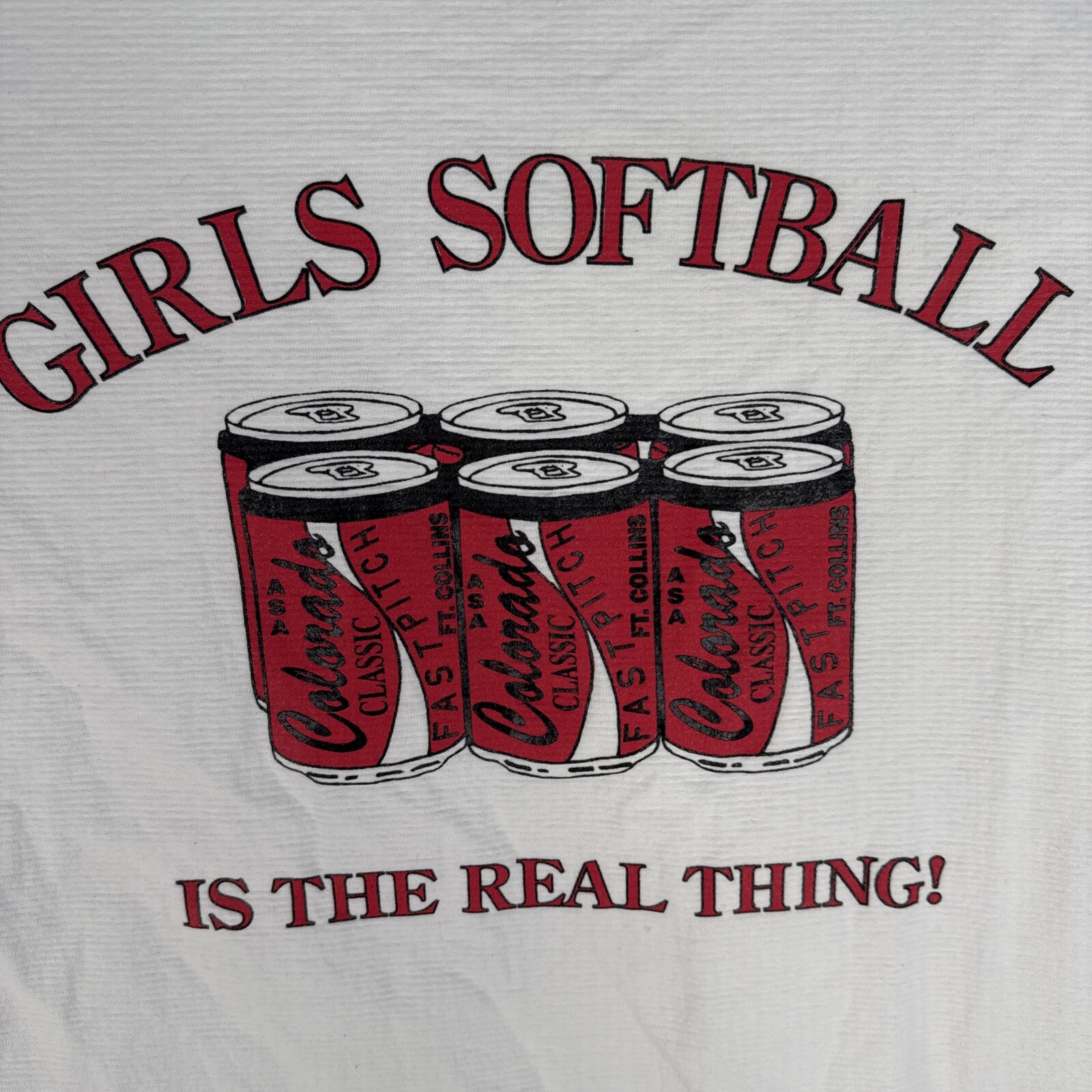 Vintage 90’s Girls Softball T Shirt Sz Large Single Stitch Real Girls Fast Pitch