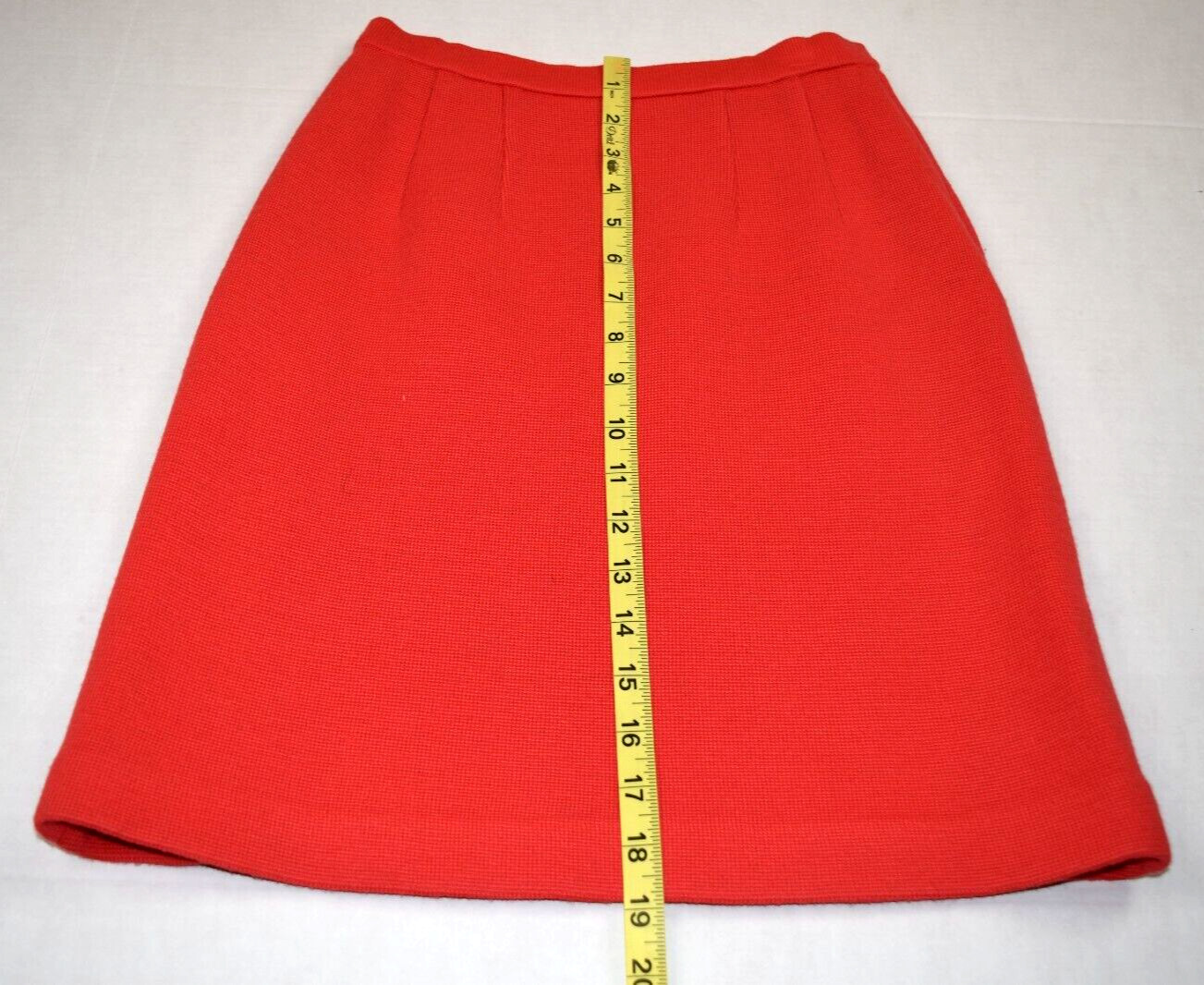 Vintage Sweater Top Skirt Set S/M 50s Tai Tung Orange Pink Lambs Wool 3 Piece