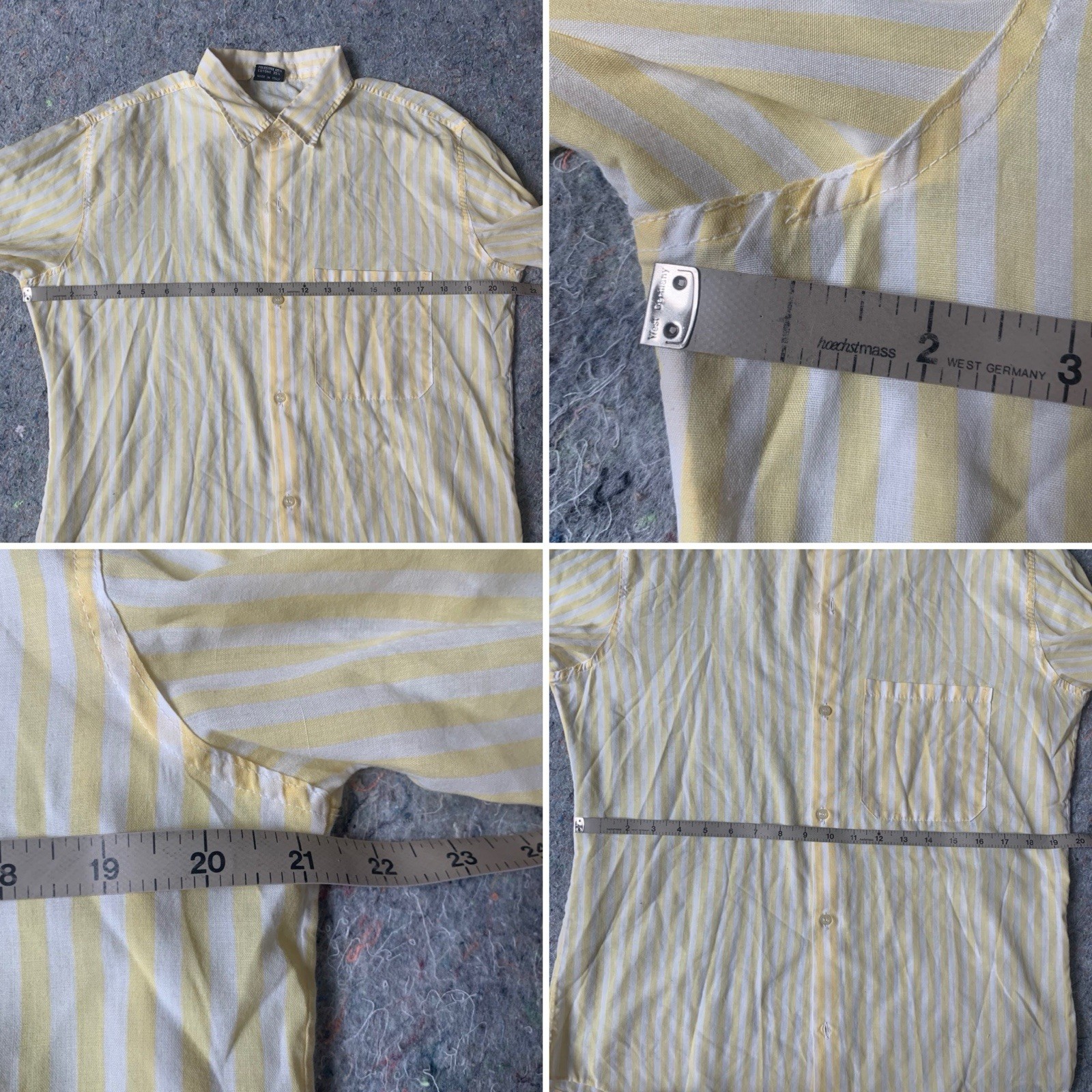 Vintage late 70s early 80s soft lightweight yellow white striped layering top