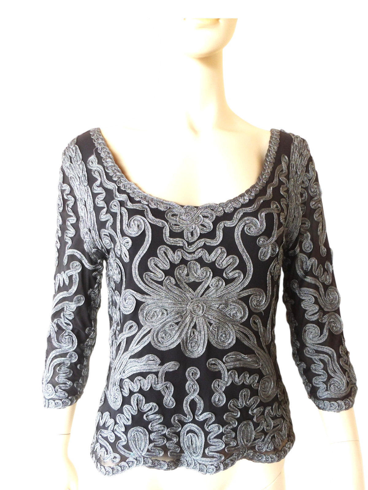 Vintage Cartise International 3D Paisley Knit Sz 14 L XL Dark Fairy Whimsygoth