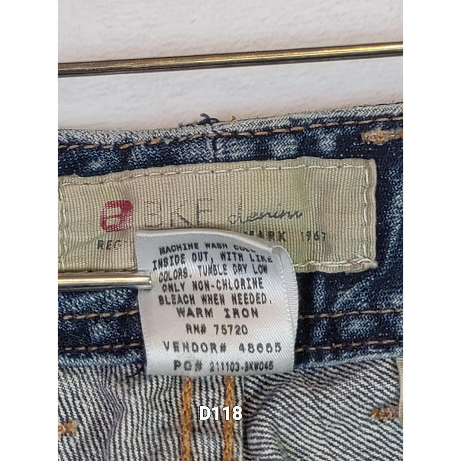 Vintage Y2K Buckle BKE Flare Jeans Festival Low Rise Blue Denim 34×34 Western