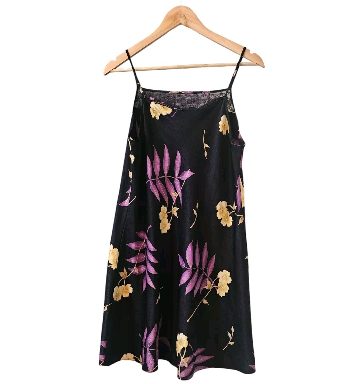 Vintage California Dynasty Slip Dress Size L Purple Floral Y2K Fairygrunge